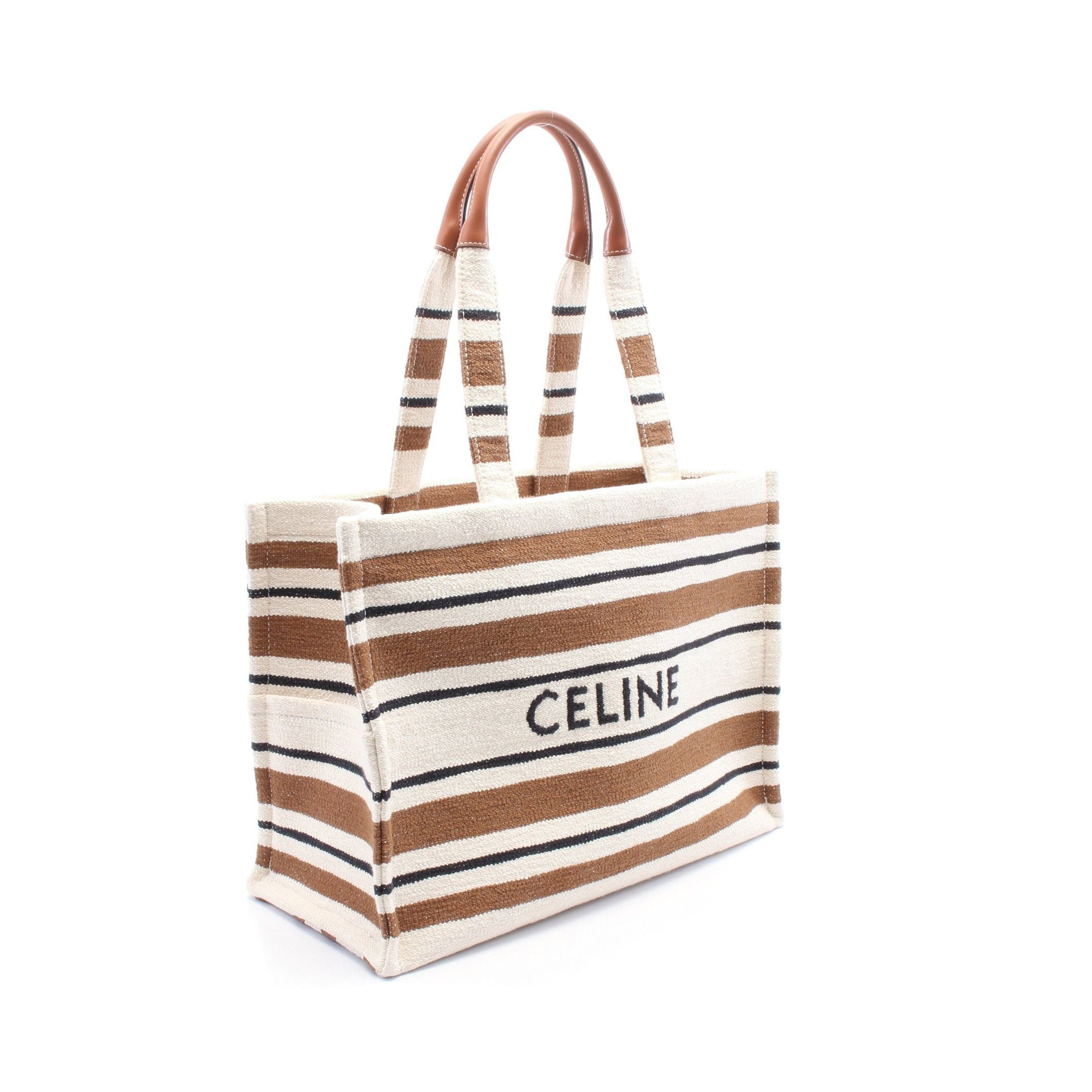 Celine Celine Large Hippopotamus Thais Shoulder Bag Tote Canvas Ivory Brown Black Size ONE SIZE - 2 Thumbnail