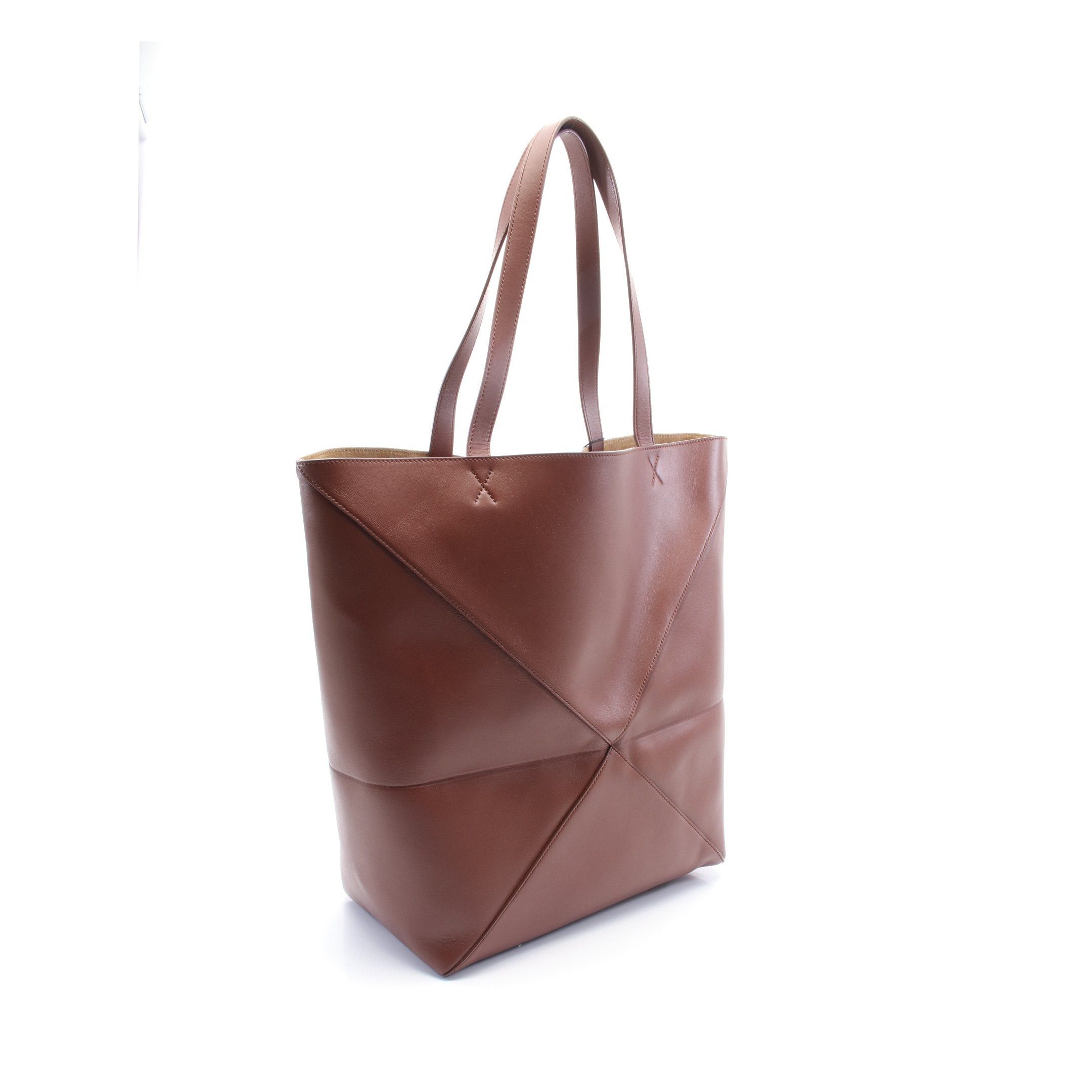 Loewe Loewe Puzzle Fold Tote Large Shoulder Bag Leather Brown Size ONE SIZE - 2 Thumbnail