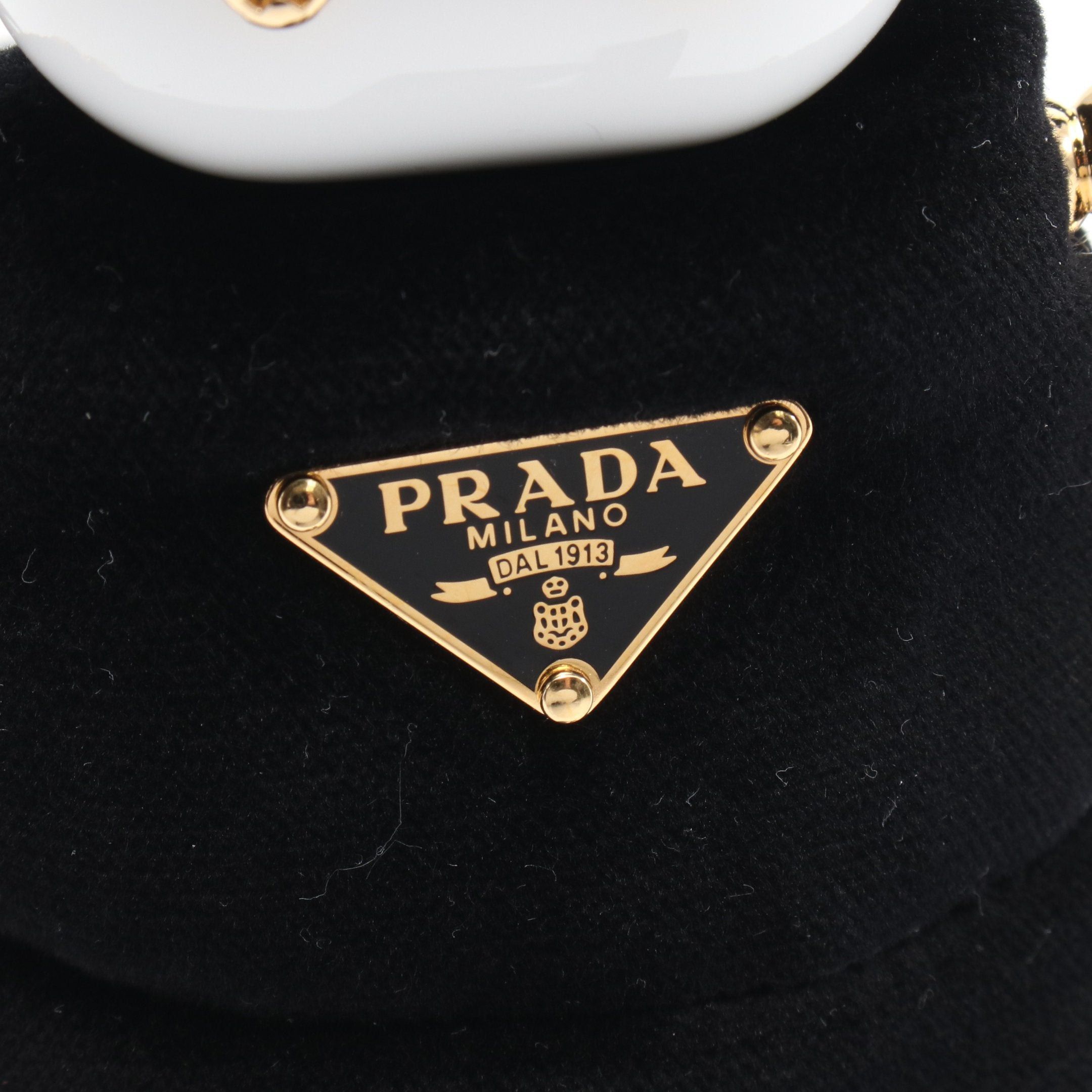 Prada Prada Soft Robot Bag Charm Velvet Black White Size ONE SIZE - 4 Thumbnail