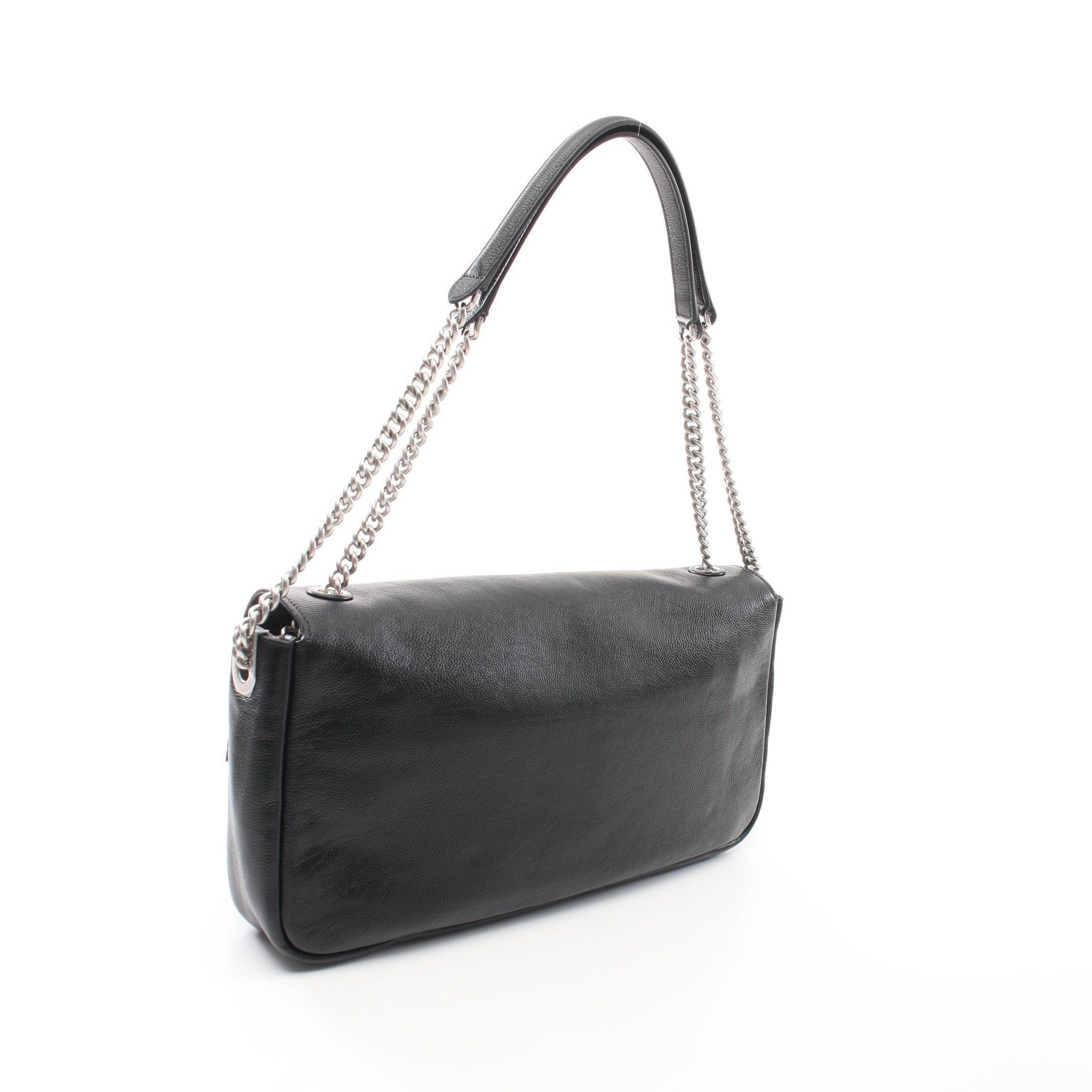 Fendi Fendi Bucket Chain Large Double Shoulder Bag Leather Black Size ONE SIZE - 2 Thumbnail