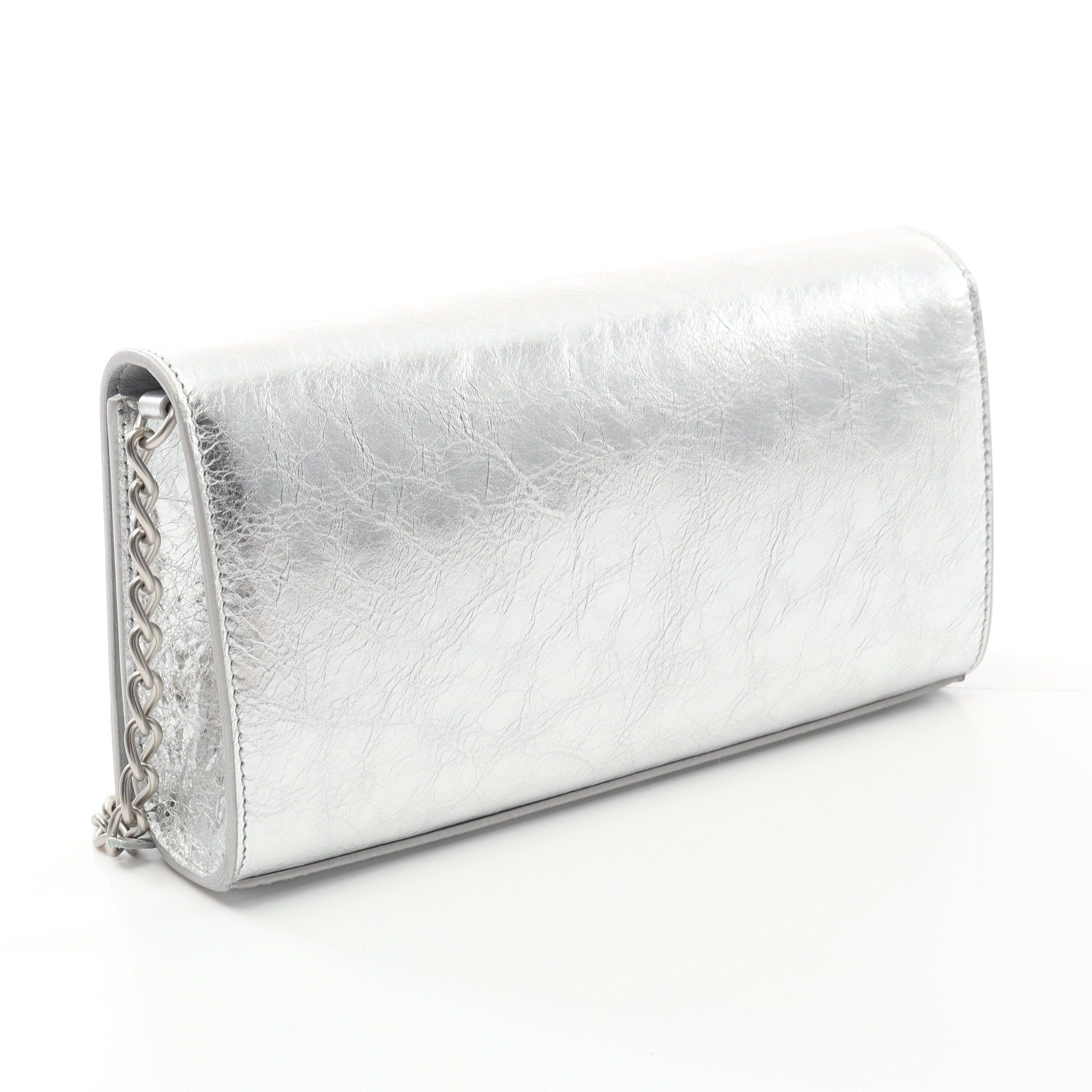 Balenciaga Balenciaga City Chain Wallet Leather Silver Size ONE SIZE - 2 Thumbnail