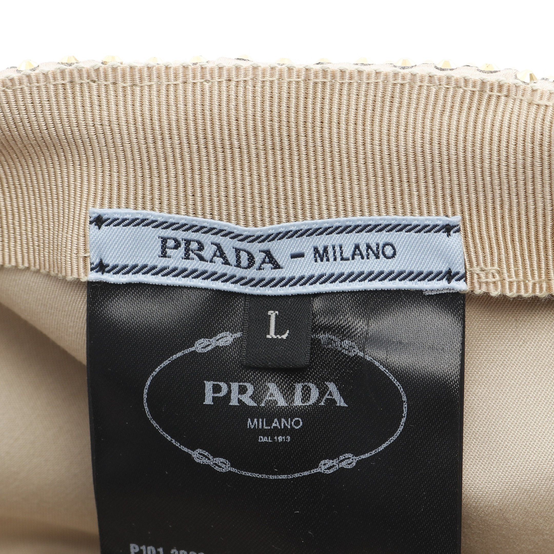 Prada Prada Baseball Cap Viscose Silk Gold Rhinestone Prada Logo Plate Size ONE SIZE - 4 Thumbnail