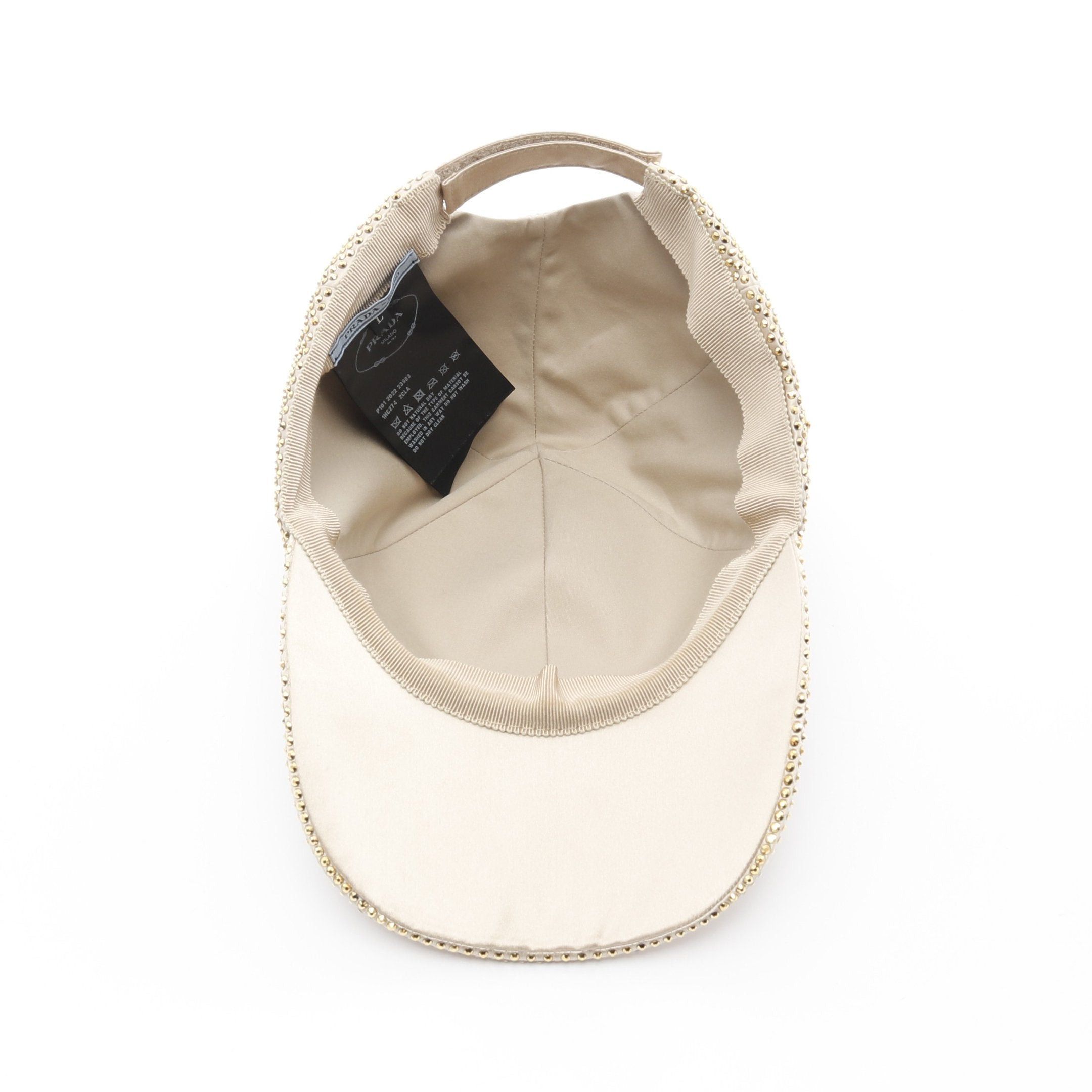 Prada Prada Baseball Cap Viscose Silk Gold Rhinestone Prada Logo Plate Size ONE SIZE - 3 Thumbnail