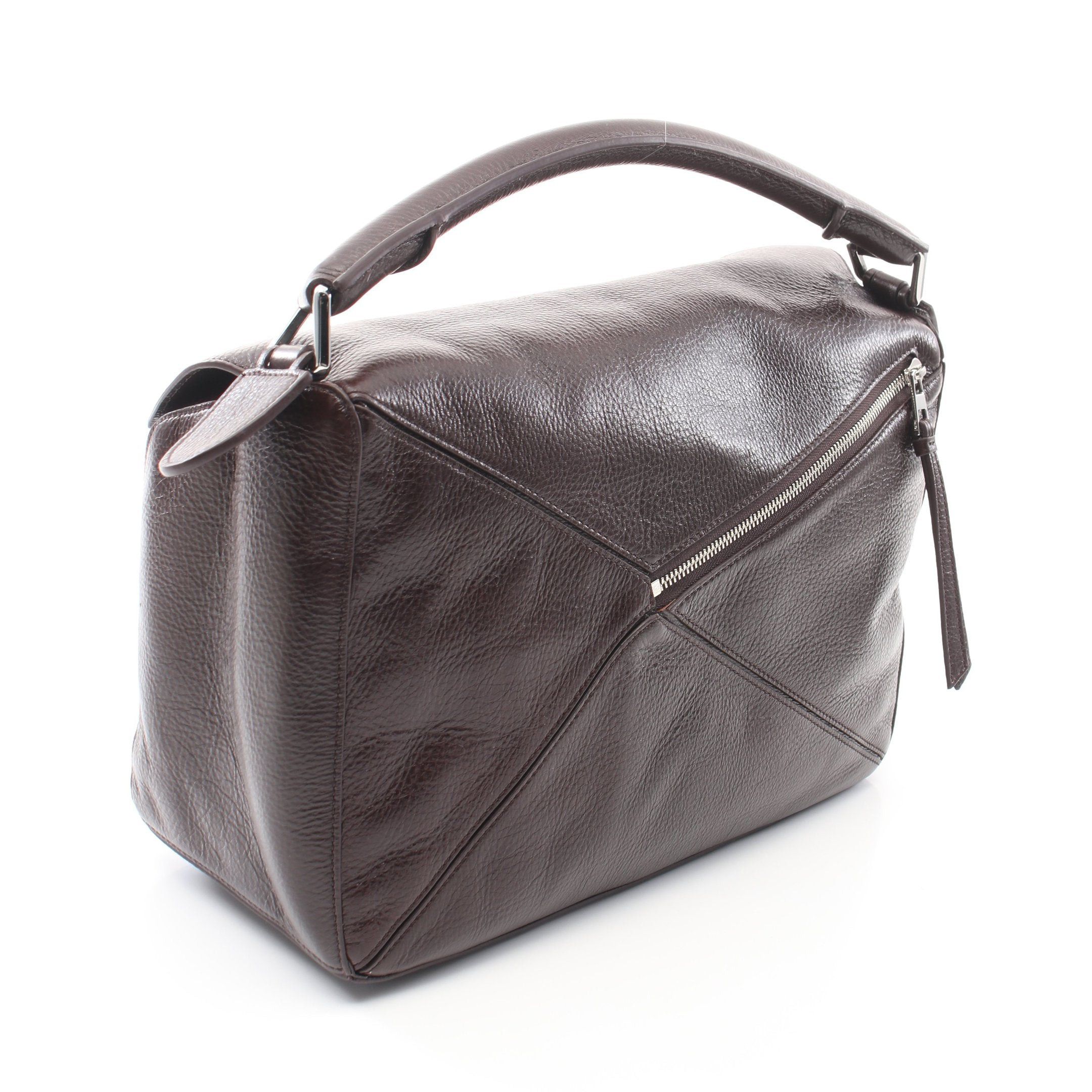 Loewe Loewe Puzzle Bag Large Handbag Leather Dark Brown Size ONE SIZE - 2 Thumbnail