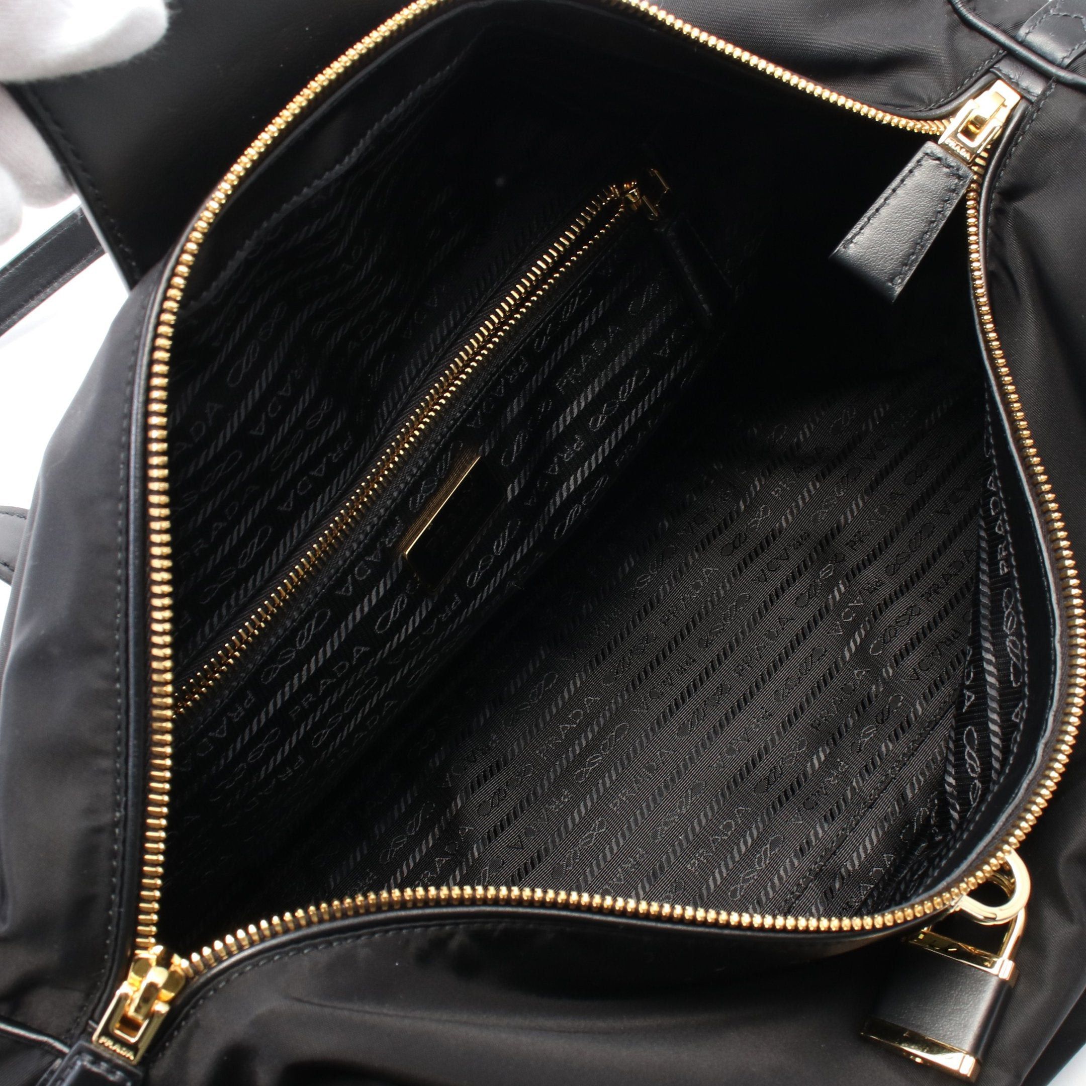 Prada Prada Re-Nylon Large Top Handle Bag Shoulder Nylon Leather Black Size ONE SIZE - 3 Thumbnail