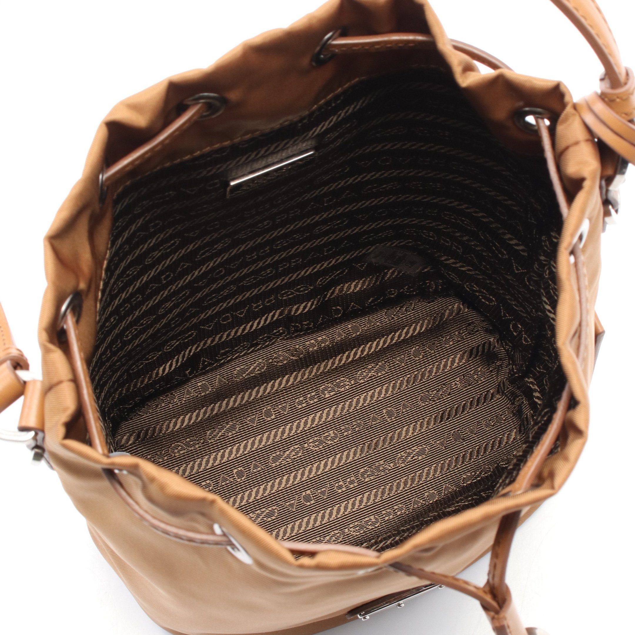 Prada Prada Re-Edition 1978 Handbag Nylon Leather Khaki Brown Purse Size ONE SIZE - 3 Thumbnail
