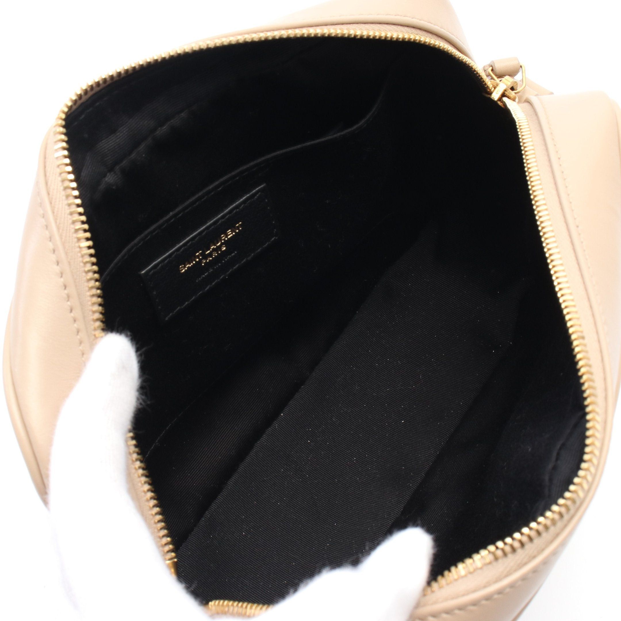 Yves Saint Laurent Yves Saint Laurent Lou Roux Monogram Camera Bag Shoulder Leather Beige Size ONE SIZE - 3 Thumbnail