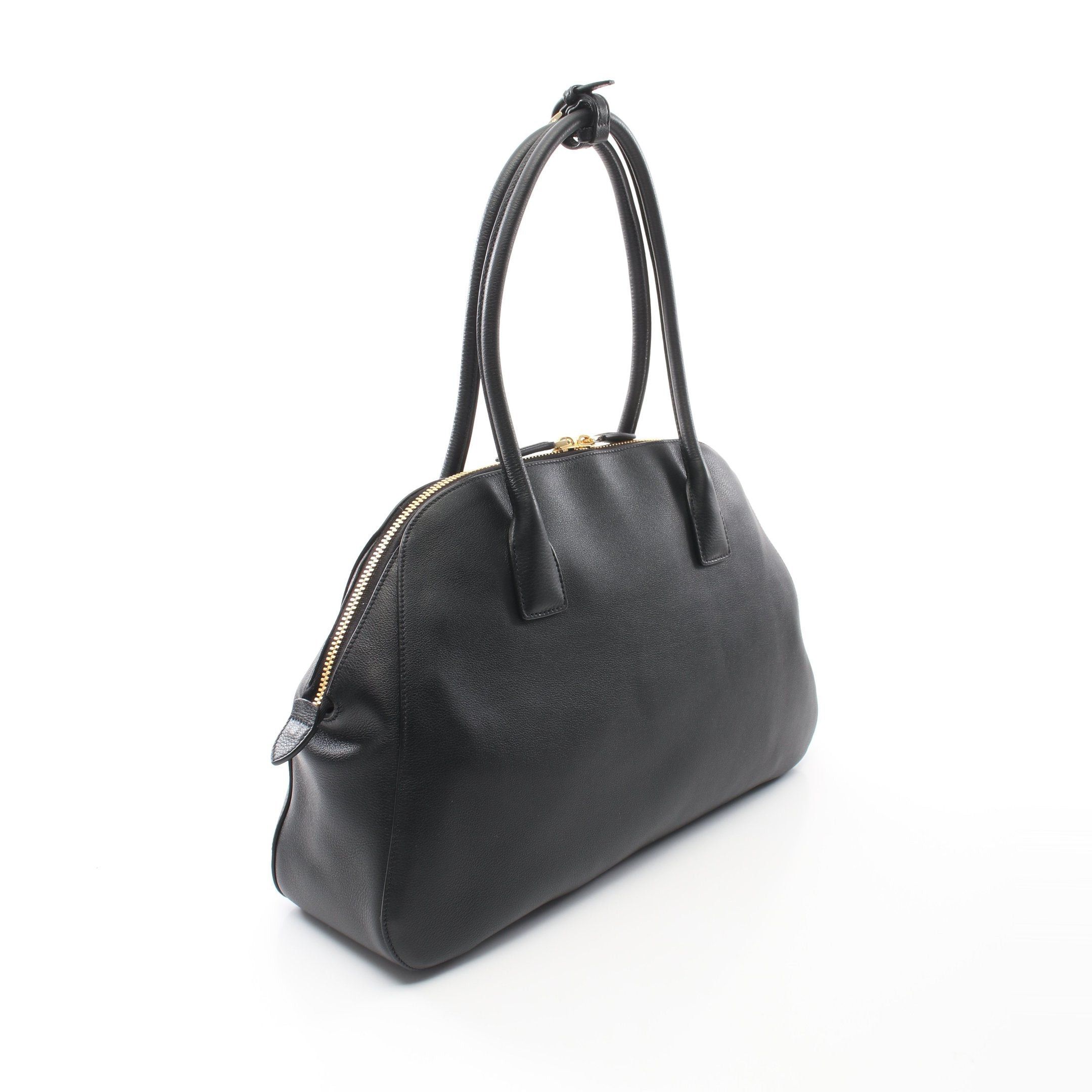 Prada Prada Soft Grain Shoulder Bag Tote Leather Black Size ONE SIZE - 2 Thumbnail