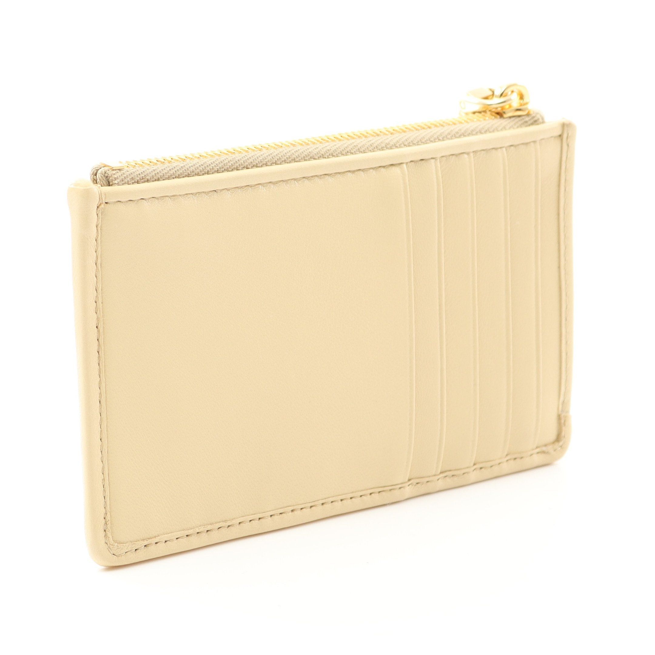 Miu Miu Miu Miu Matelasse Coin Purse Card Case Leather Beige Size ONE SIZE - 2 Thumbnail