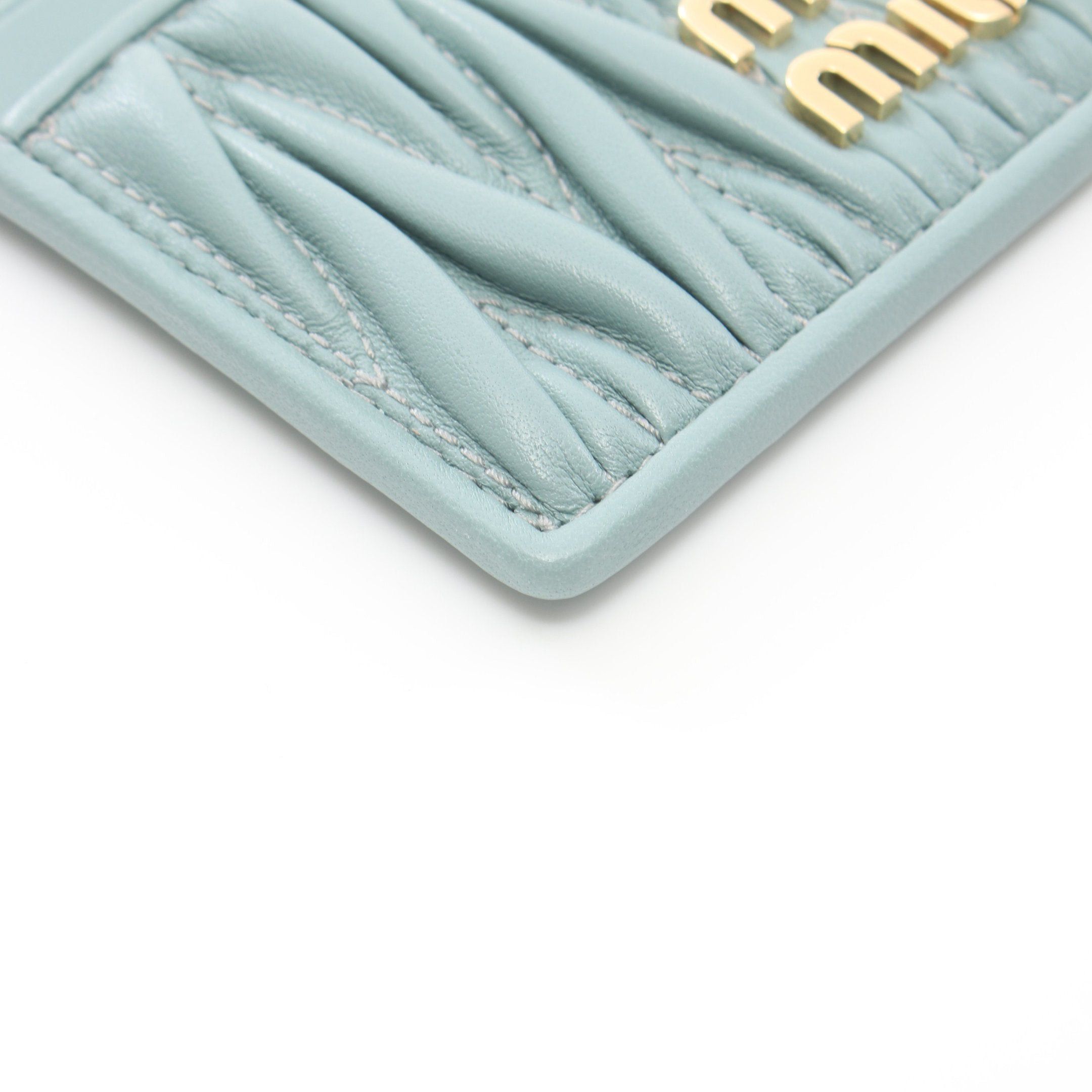 Miu Miu Miu Miu Matelasse Card Case Leather Gray Green Size ONE SIZE - 5 Thumbnail