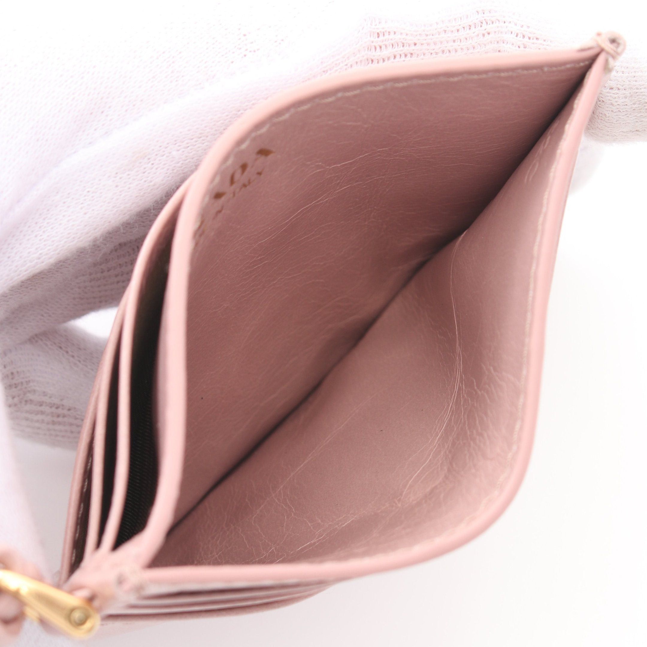 Prada Prada Soft Lux Card Case Lipstick Leather Dusty Pink Size ONE SIZE - 3 Thumbnail