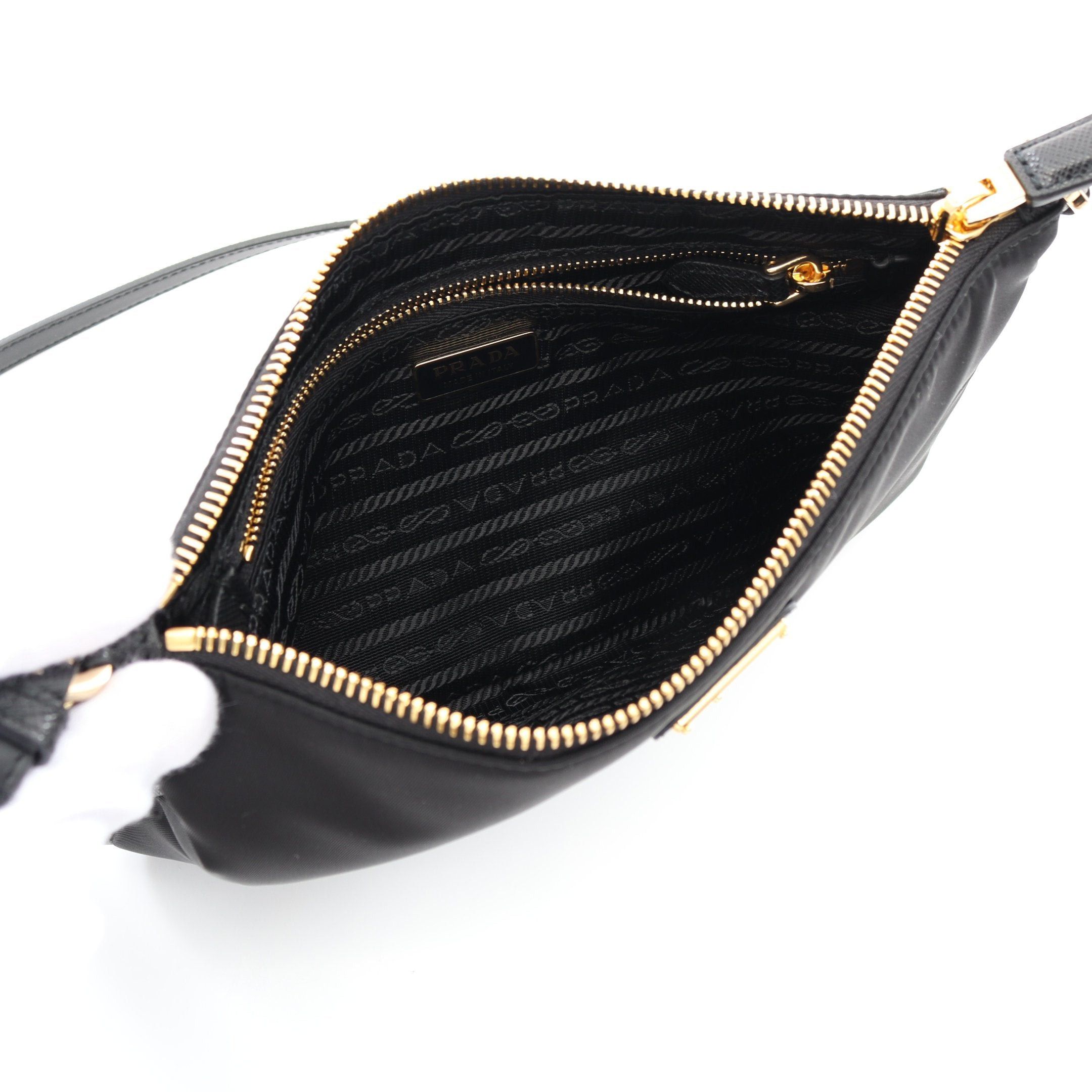 Prada Prada Shoulder Bag Nylon Saffiano Leather Black Size ONE SIZE - 3 Thumbnail