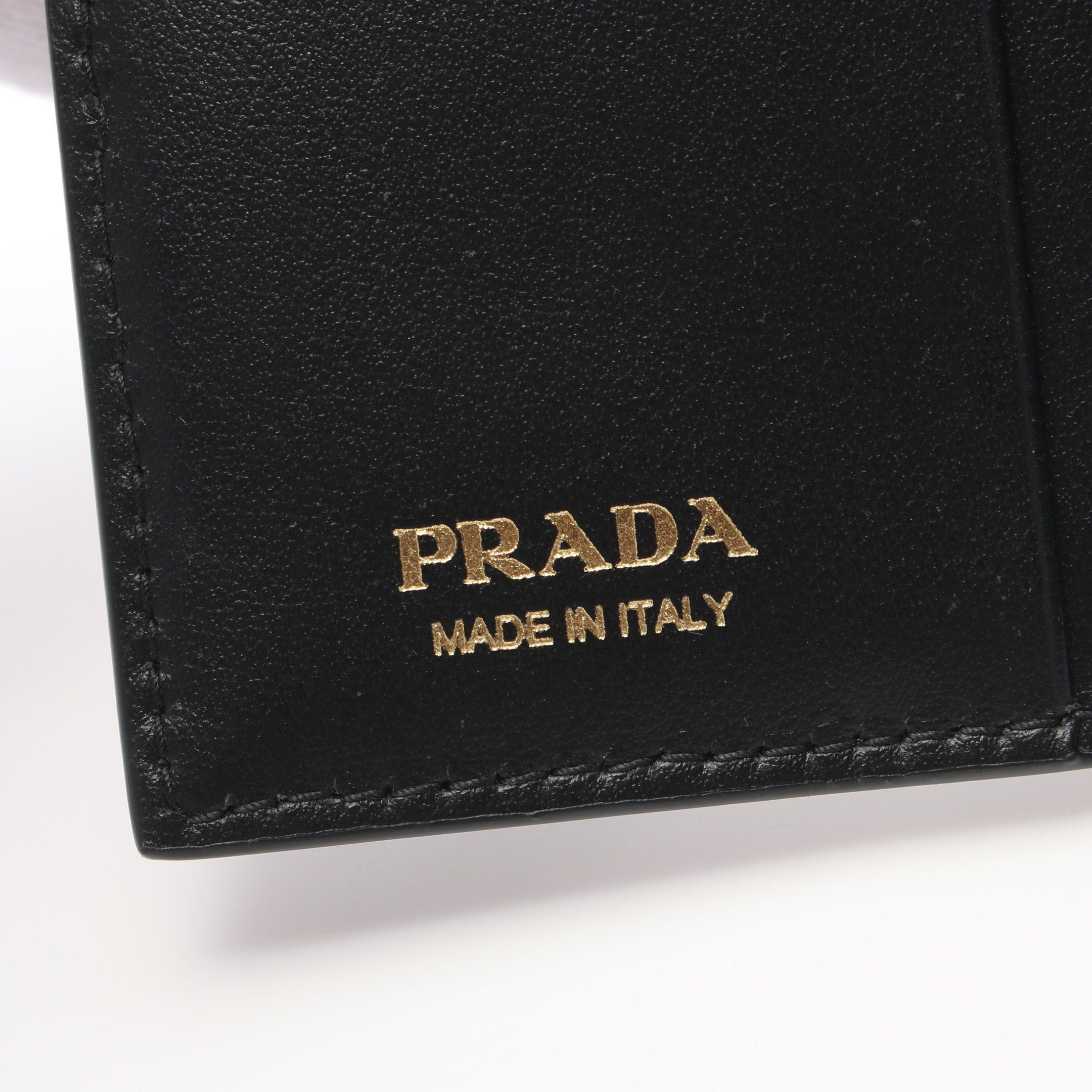 Prada Prada Saffiano Tab Lu Bi-Fold Wallet Leather Black Size ONE SIZE - 6 Thumbnail