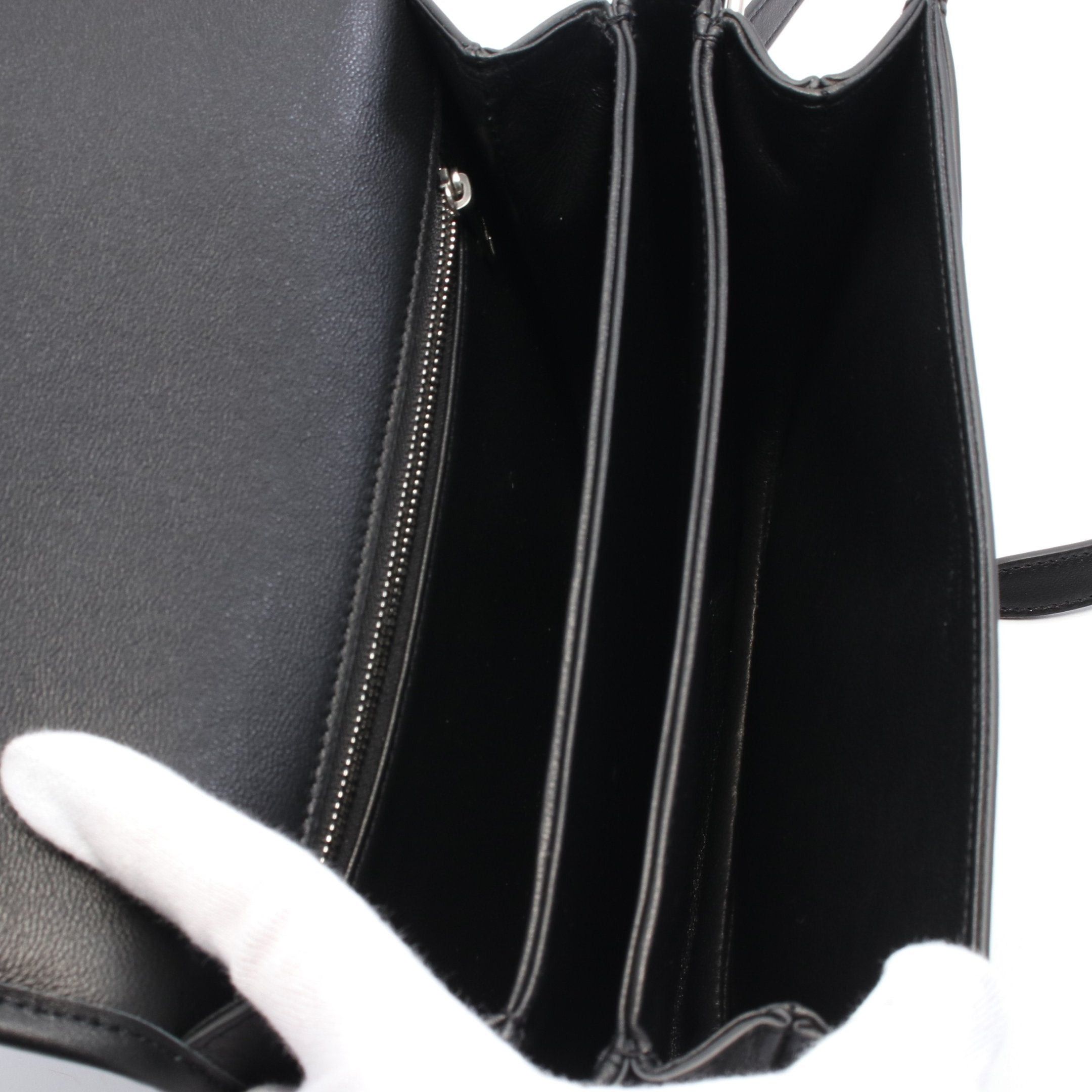 Celine Triomphe Shoulder Bag Leather Black