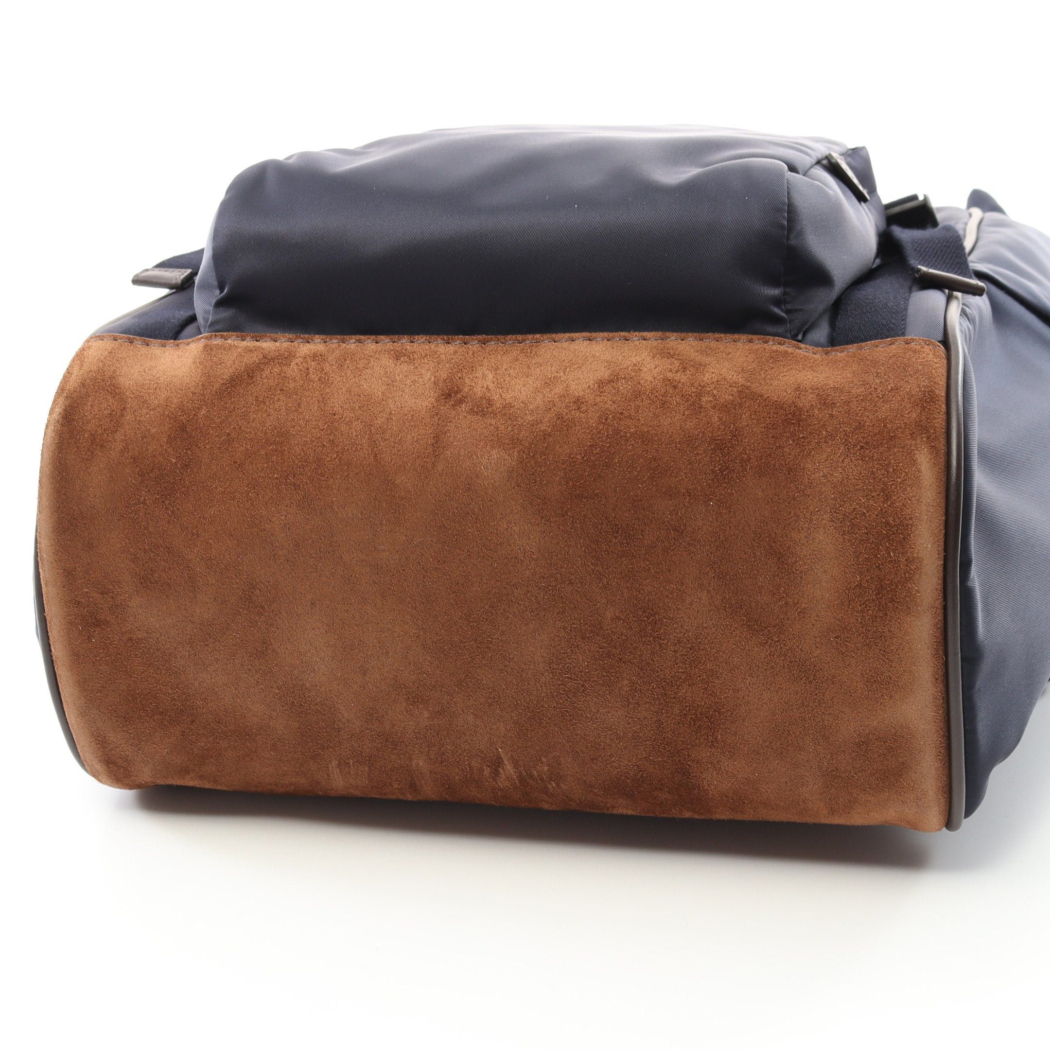 Prada Prada Backpack Rucksack Nylon Suede Navy Brown Size ONE SIZE - 5 Thumbnail