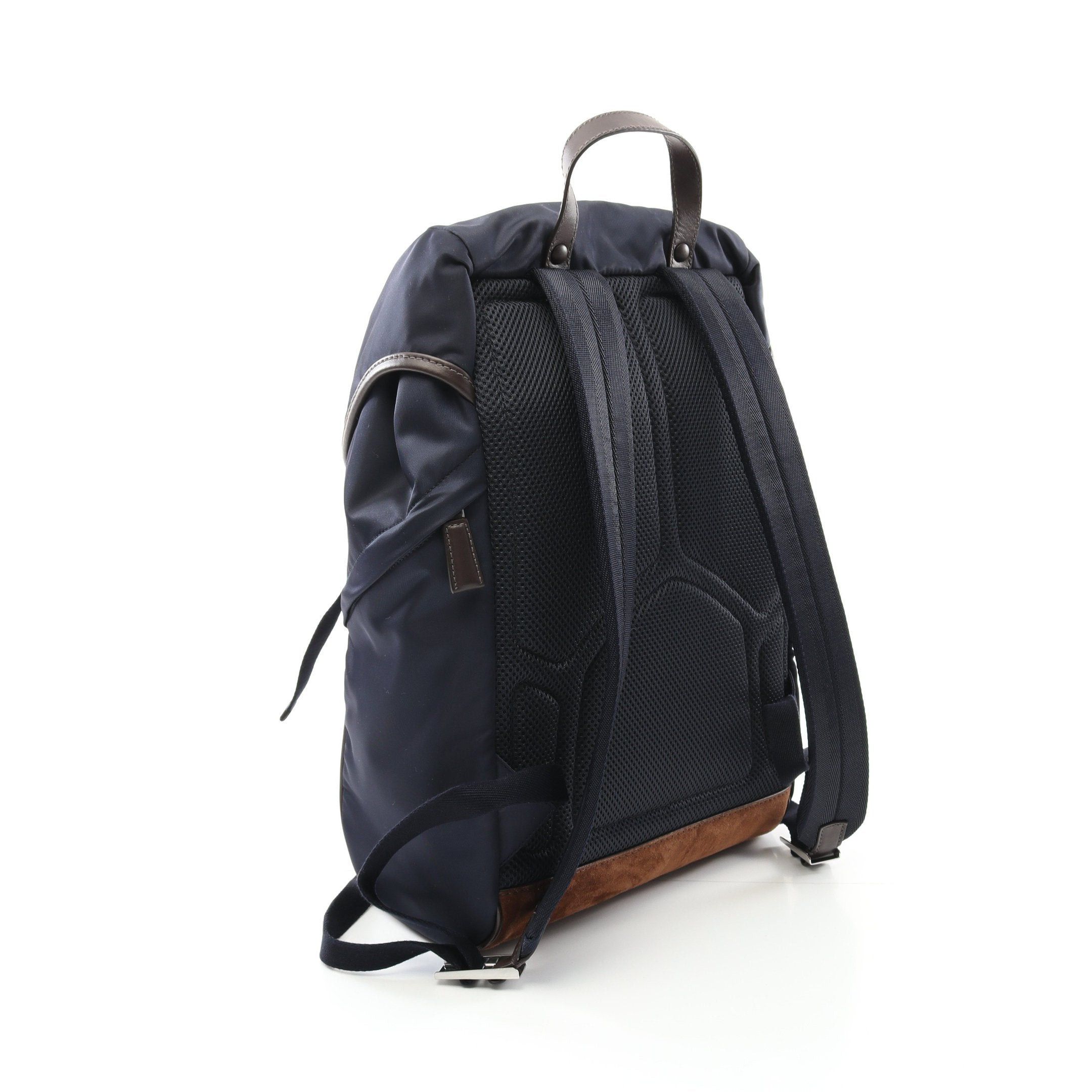 Prada Prada Backpack Rucksack Nylon Suede Navy Brown Size ONE SIZE - 2 Thumbnail