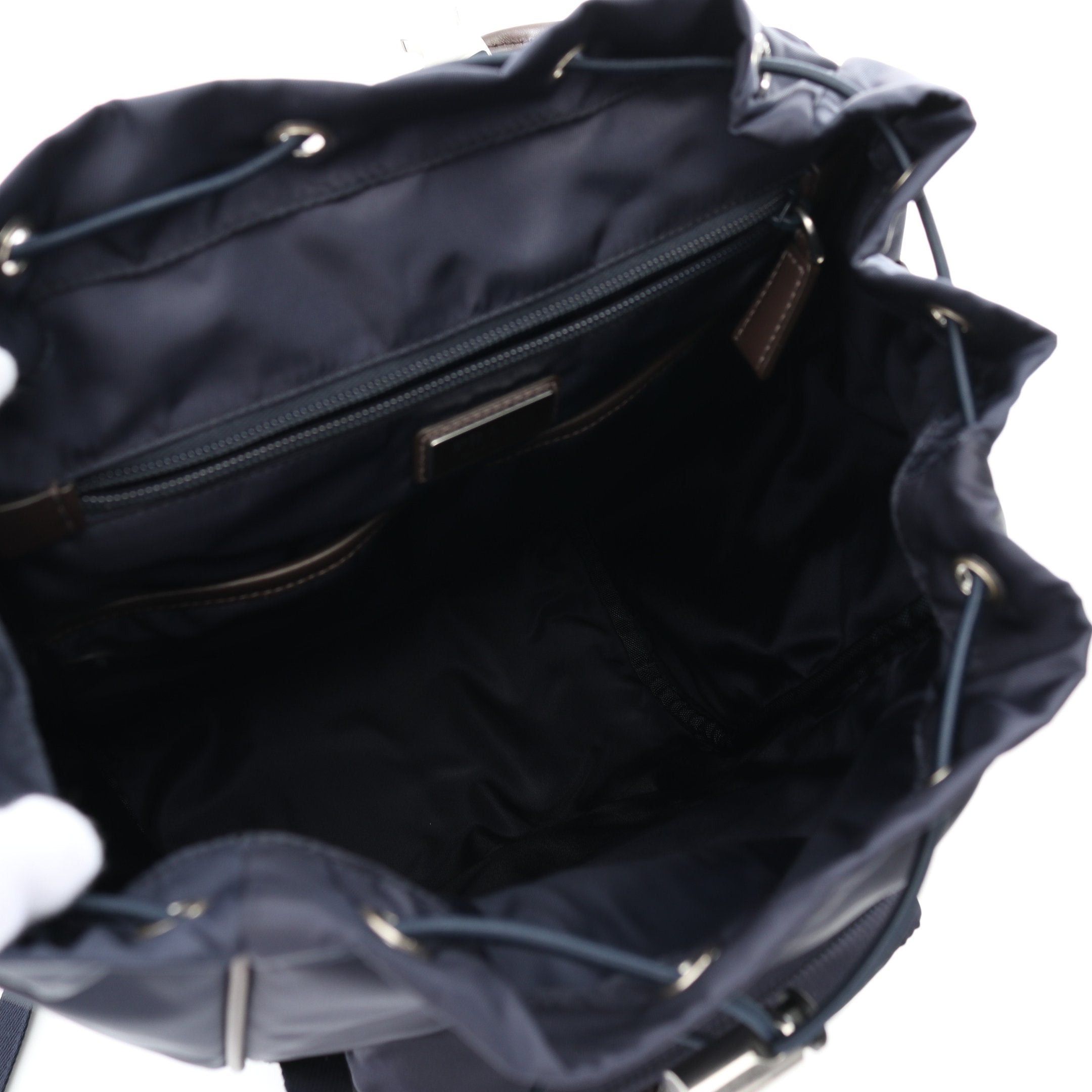 Prada Prada Backpack Rucksack Nylon Suede Navy Brown Size ONE SIZE - 3 Thumbnail
