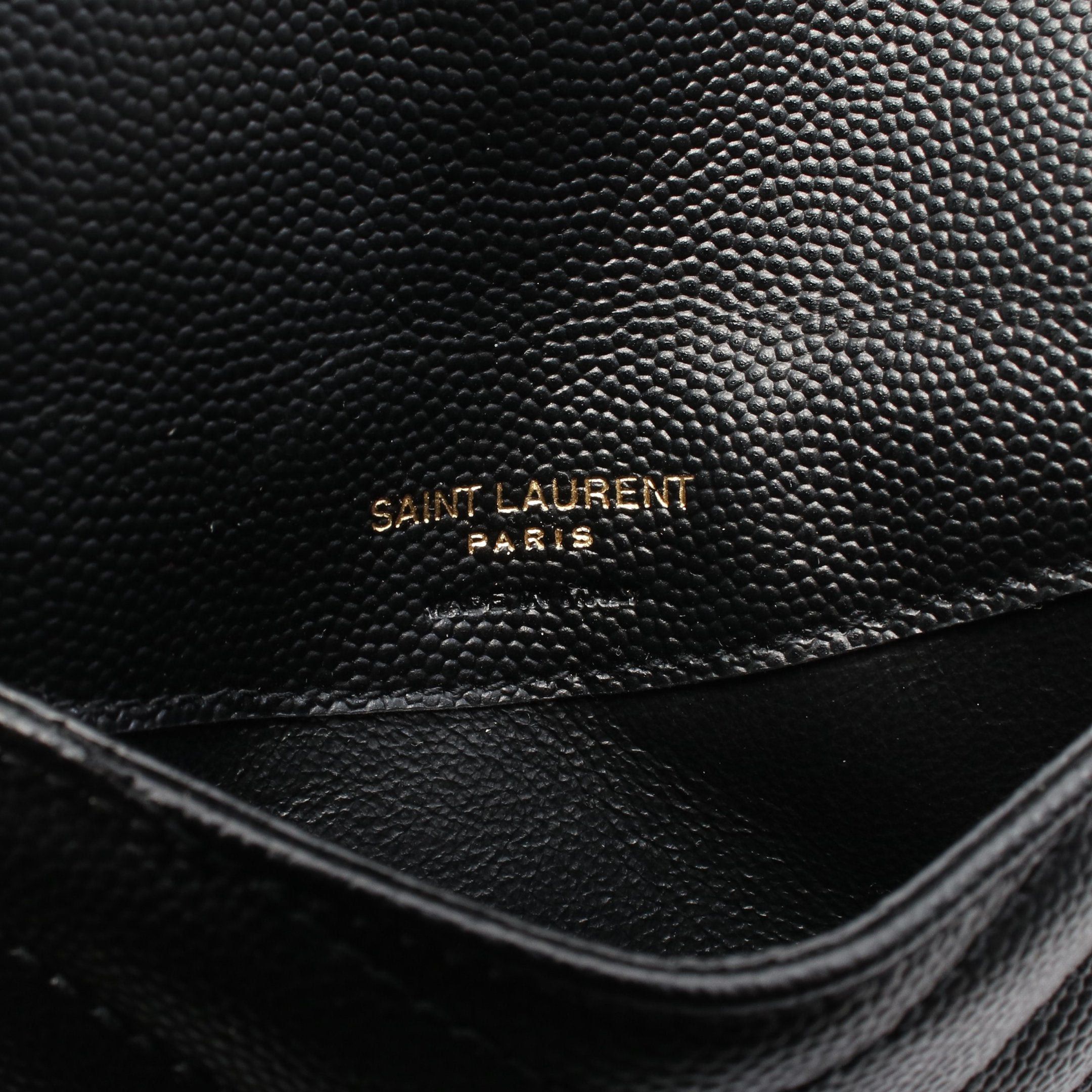 Yves Saint Laurent Yves Saint Laurent Monogram Fragment Coin Purse Card Case Leather Black Size ONE SIZE - 5 Thumbnail