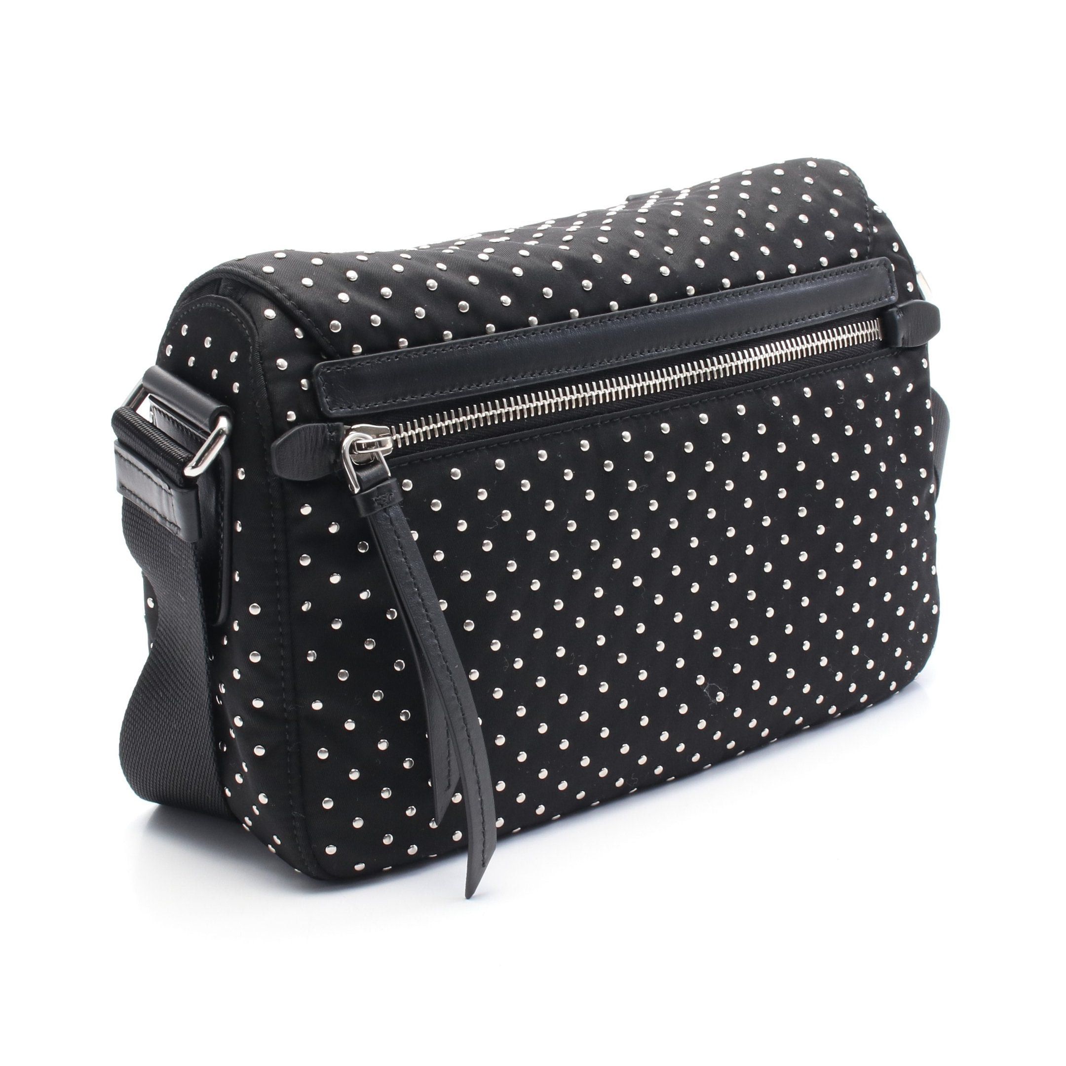 Prada Prada Re-Nylon Shoulder Bag Nylon Leather Black Studs Size ONE SIZE - 2 Thumbnail