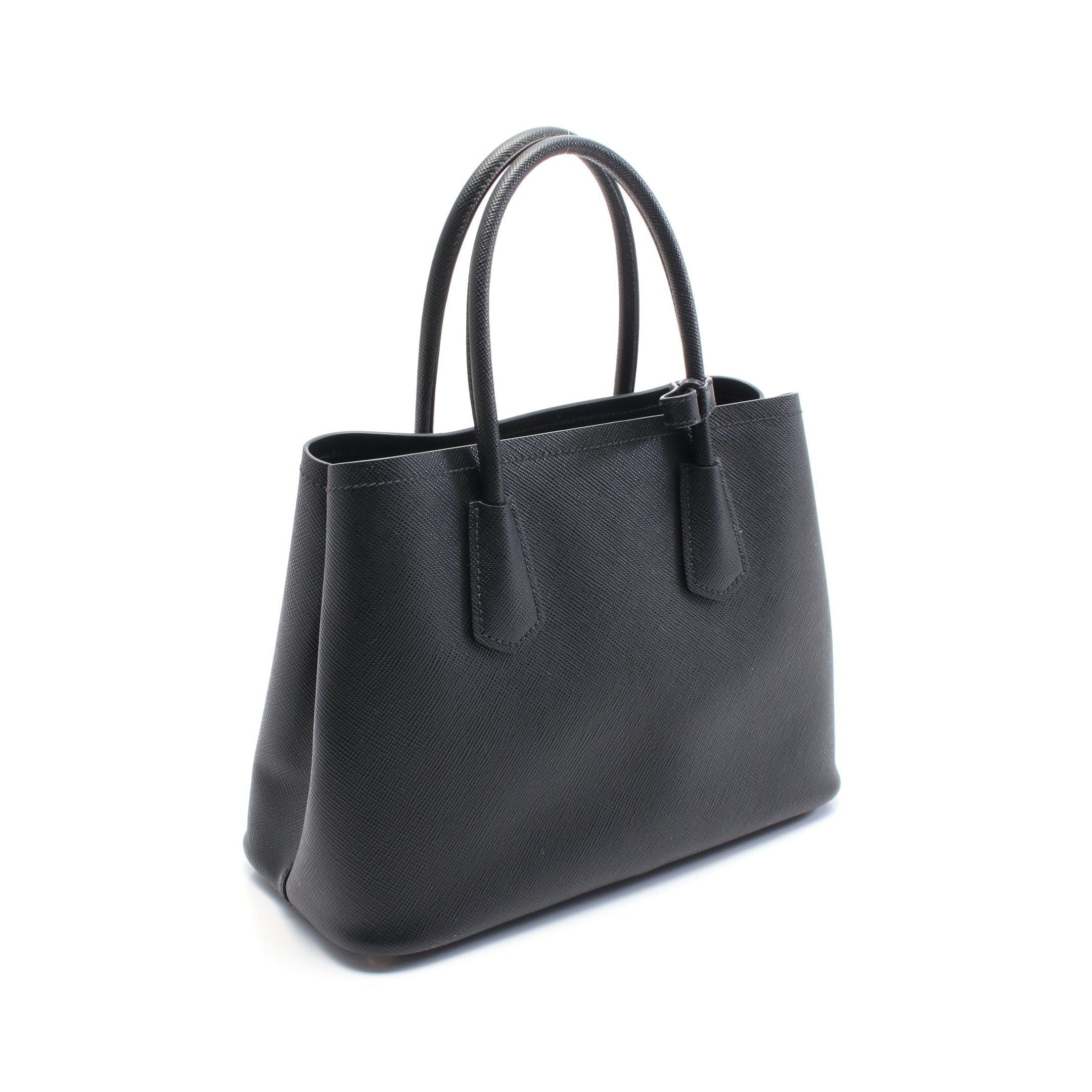 Prada Prada Saffiano Cuir Handbag Tote Bag Leather Black Size ONE SIZE - 2 Thumbnail