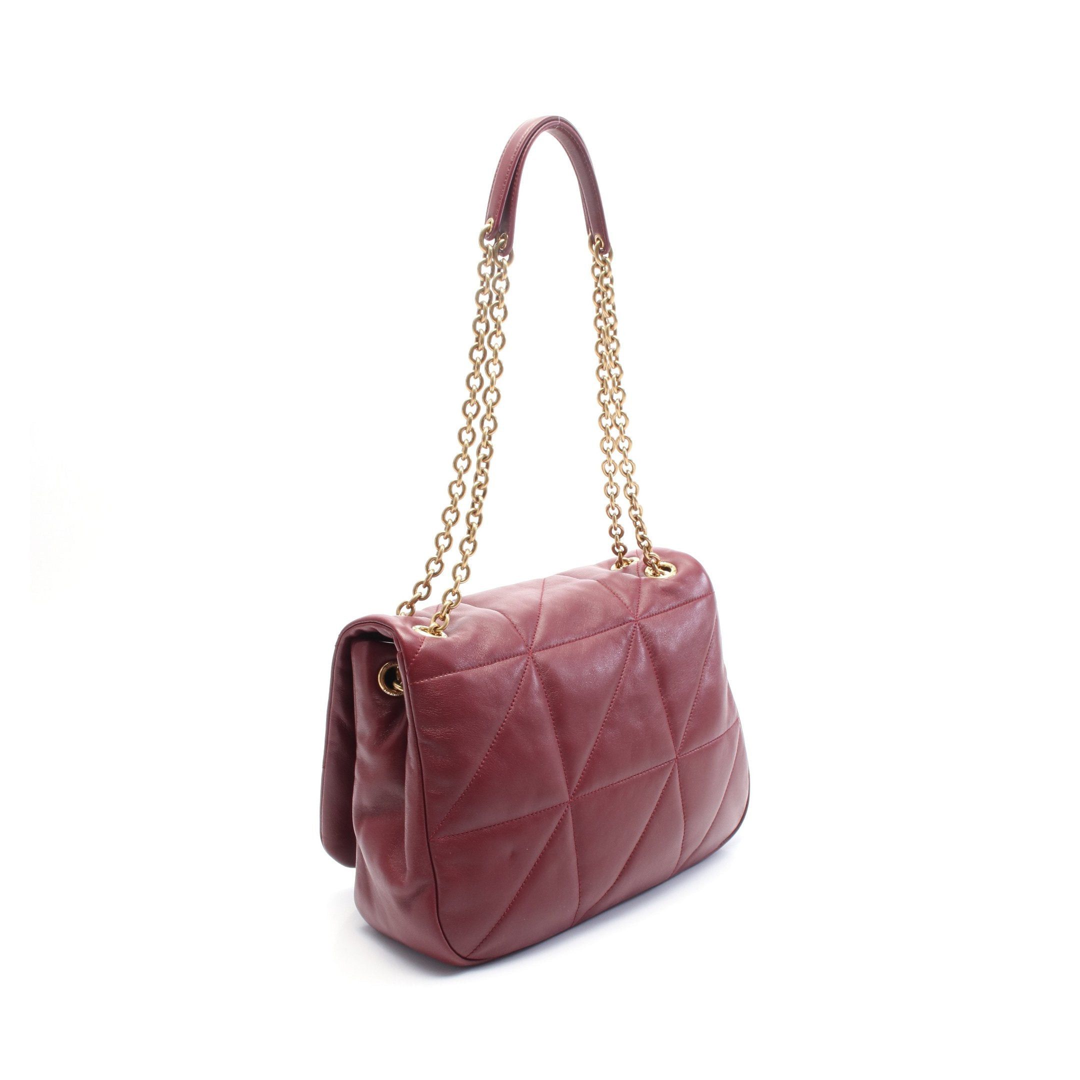 Yves Saint Laurent Yves Saint Laurent Chain Shoulder Bag Leather Bordeaux Size ONE SIZE - 2 Thumbnail