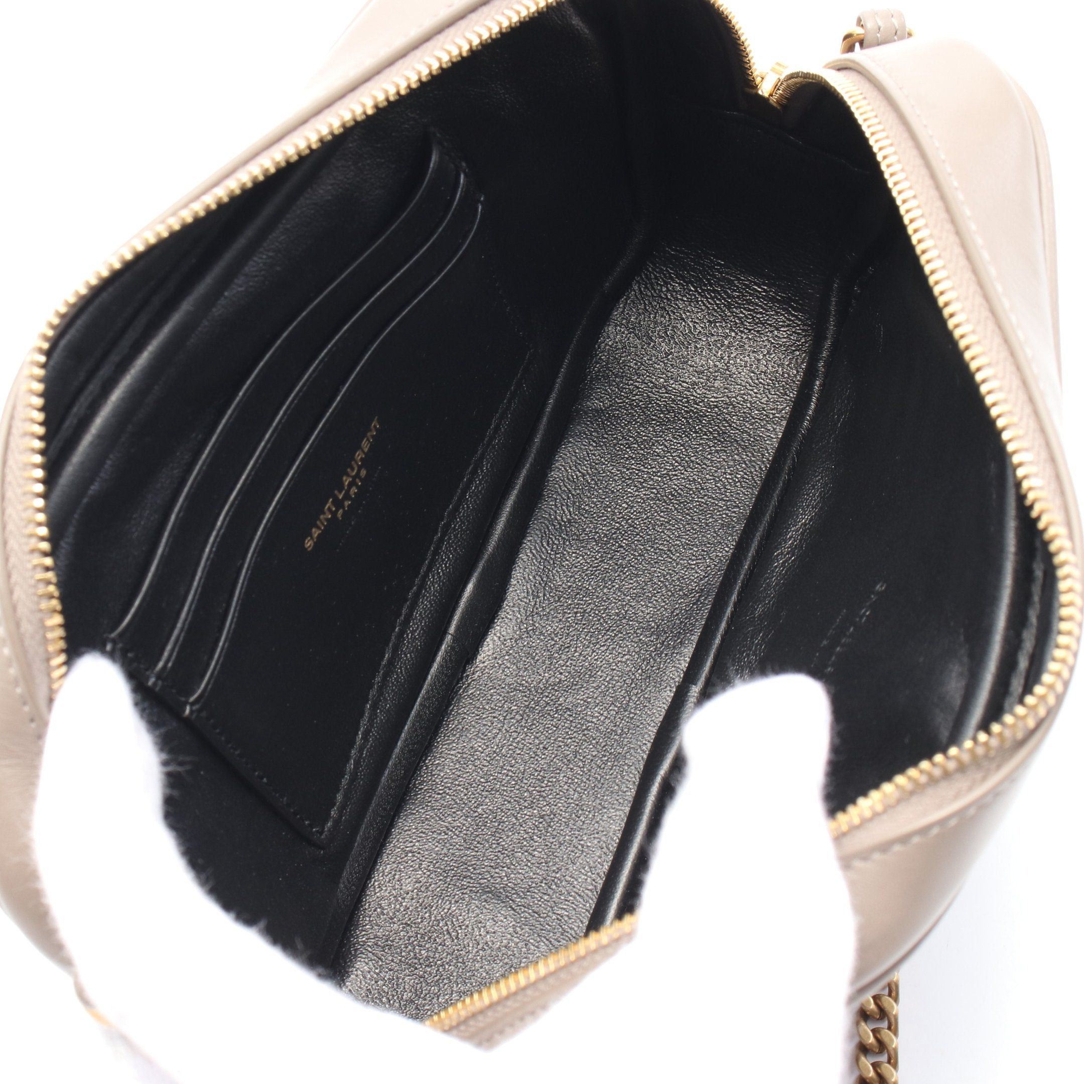 Yves Saint Laurent Yves Saint Laurent Lou Roux Mini Bag Chain Shoulder Leather Gray Beige Size ONE SIZE - 3 Thumbnail