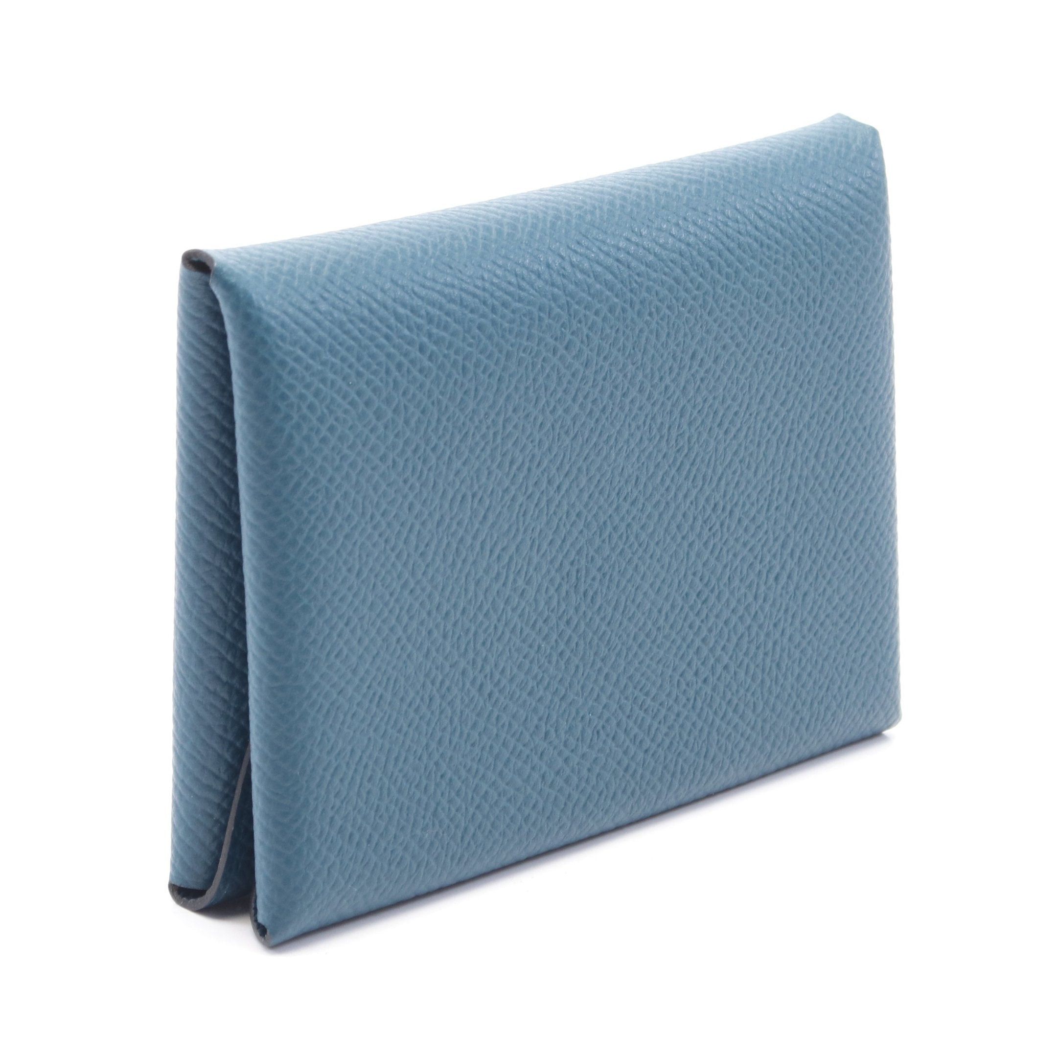 Hermes Hermes Calviduo Veil Bosphore Coin Purse Veau Epsom Blue Green Silver Hardware Double Engraved Size ONE SIZE - 2 Thumbnail