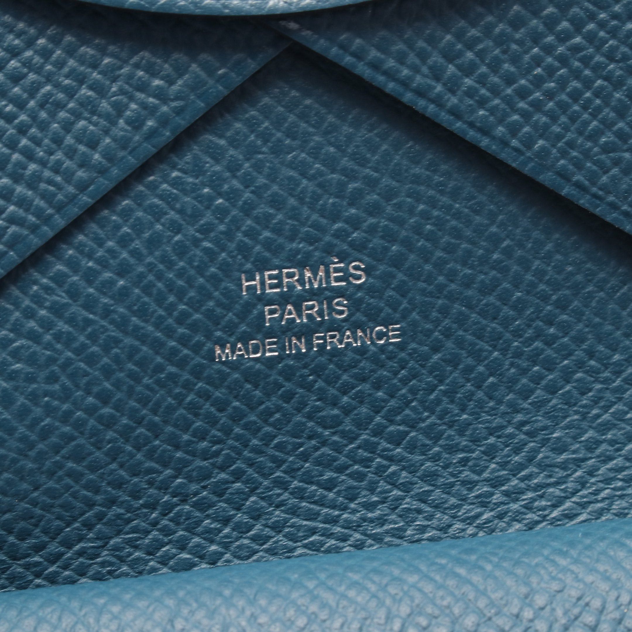 Hermes Hermes Calviduo Veil Bosphore Coin Purse Veau Epsom Blue Green Silver Hardware Double Engraved Size ONE SIZE - 4 Thumbnail