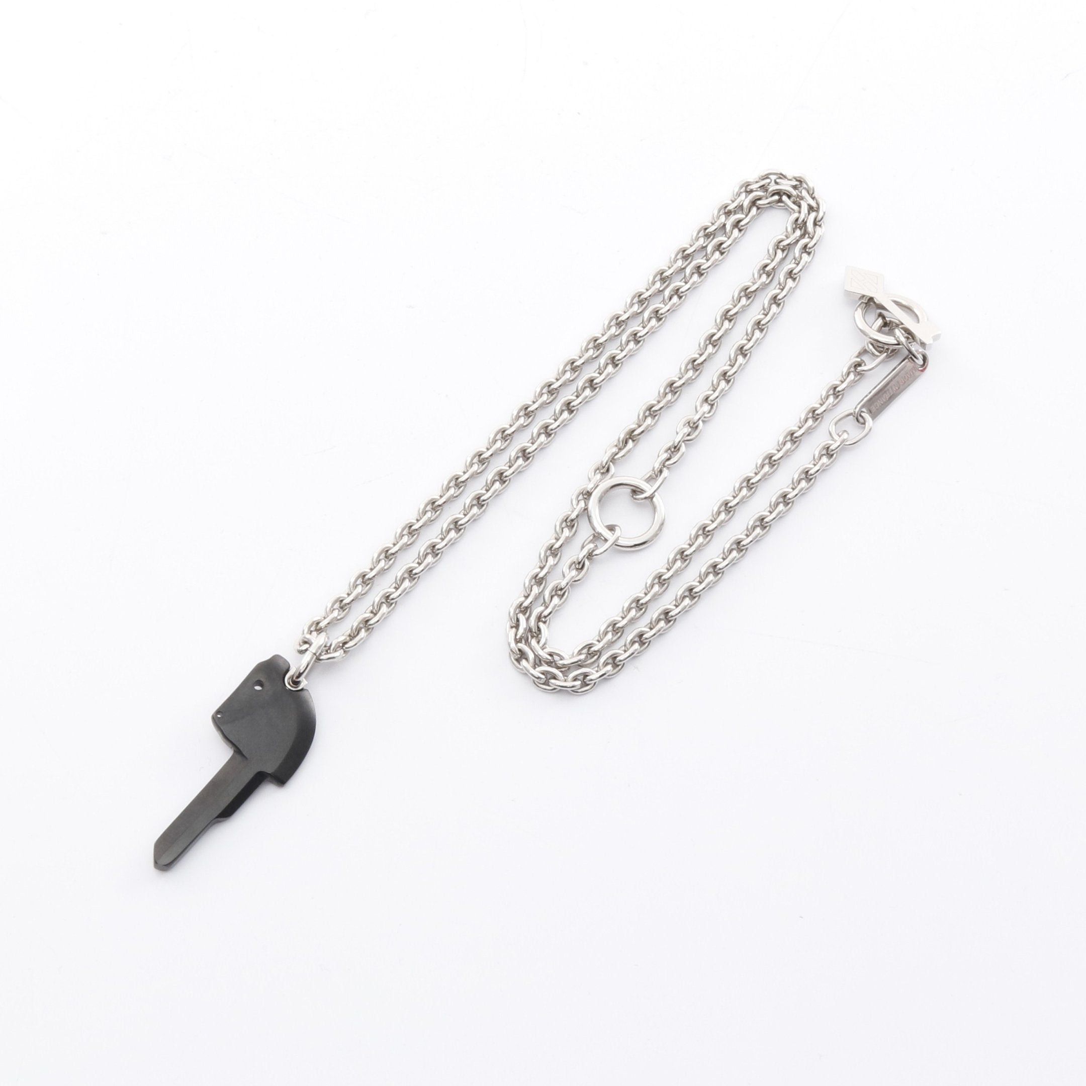 Hermes Hermes Kure Cheval Necklace Silver Black Size ONE SIZE - 3 Thumbnail