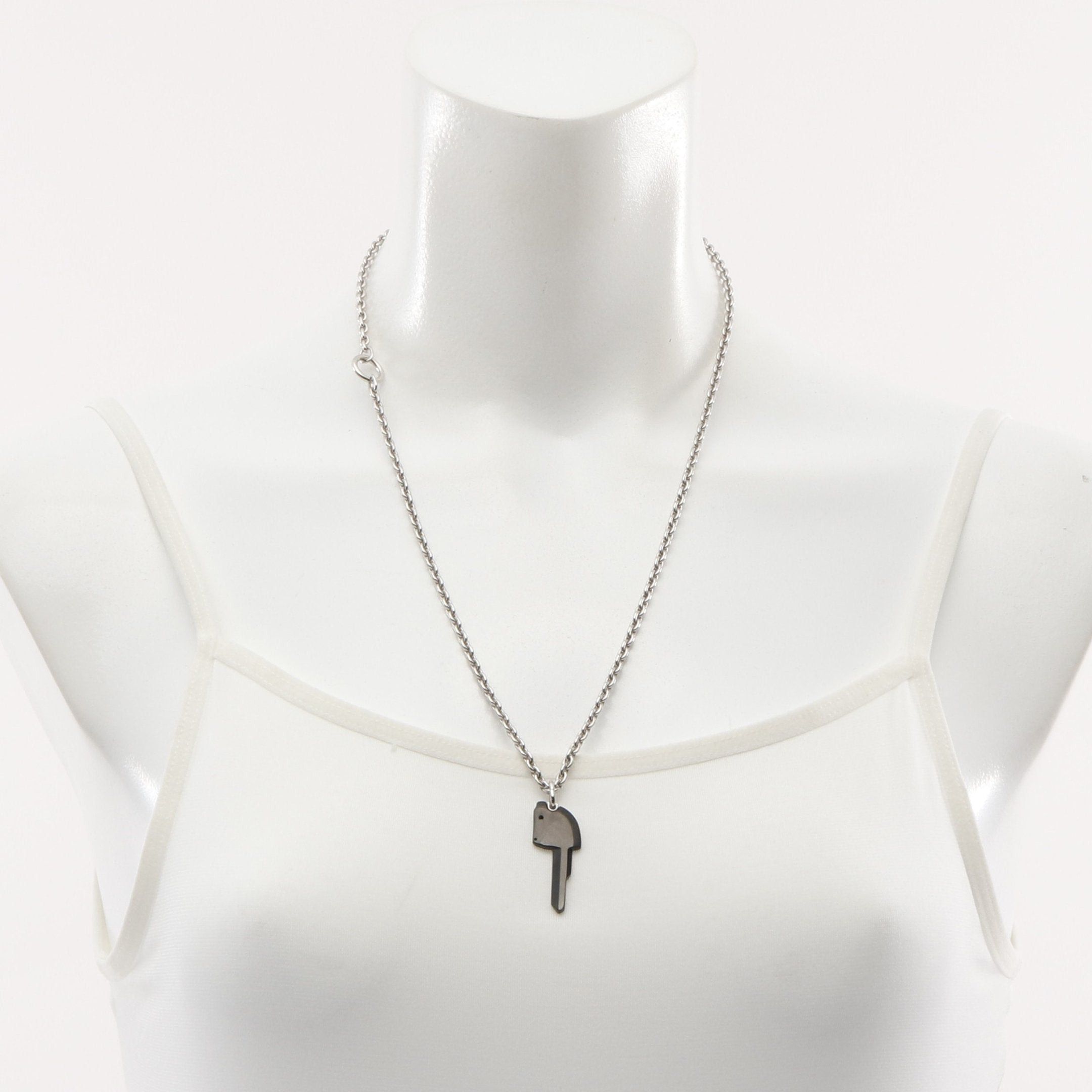 Hermes Hermes Kure Cheval Necklace Silver Black Size ONE SIZE - 4 Thumbnail