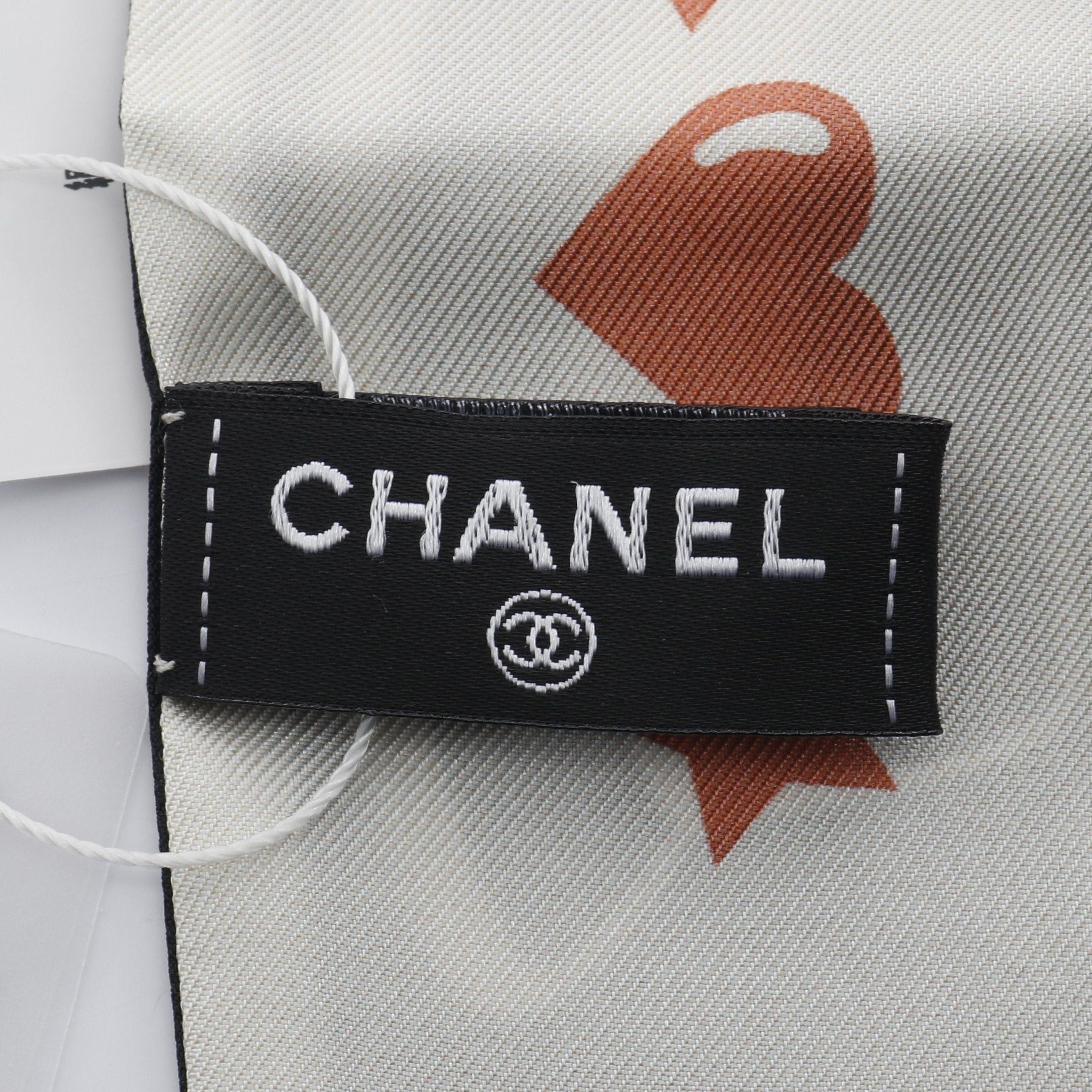 Chanel Chanel 31 Rue Cambon Icon Ribbon Scarf Silk Black Ivory Size ONE SIZE - 2 Thumbnail