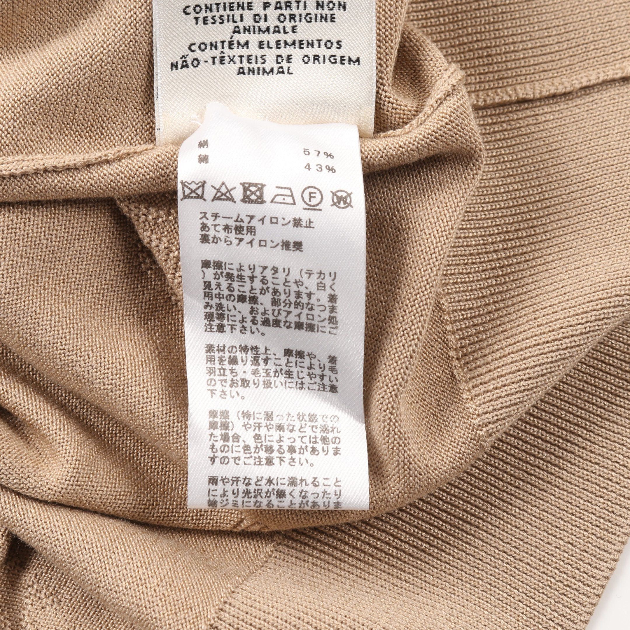 Hermes Hermes H Lift Cardigan Silk Cotton Beige Size ONE SIZE - 4 Thumbnail
