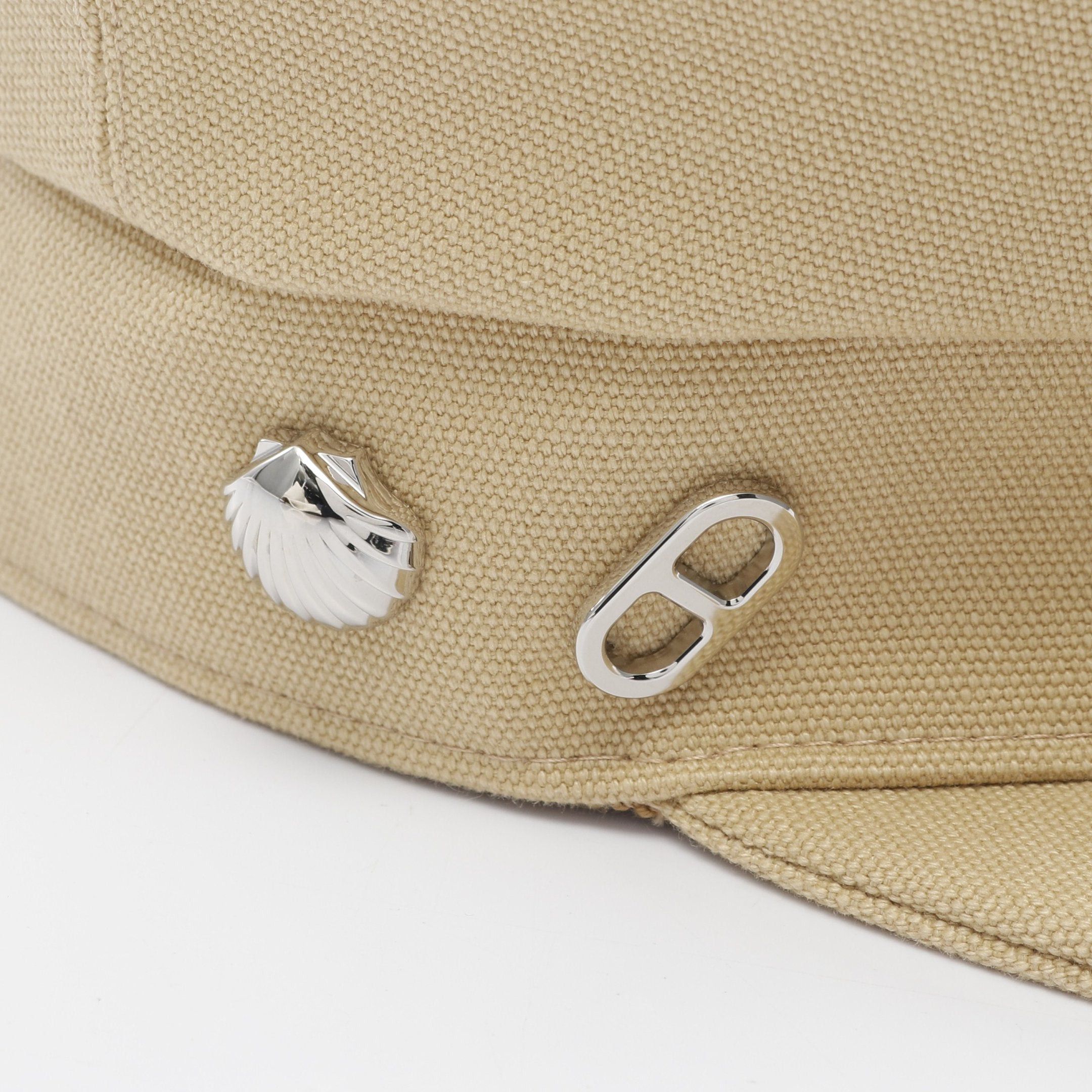 Hermes Hermes Julietta Seashell Casquette Cap Cotton Beige Size ONE SIZE - 7 Thumbnail