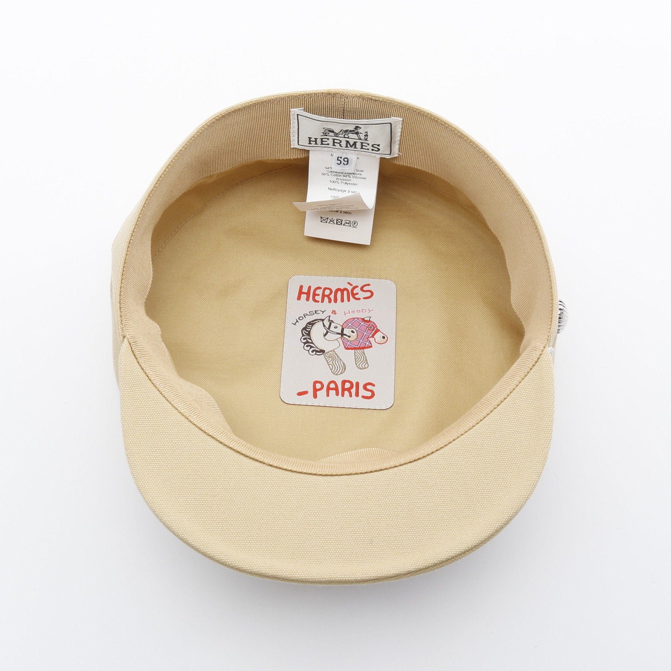 Hermes Hermes Julietta Seashell Casquette Cap Cotton Beige Size ONE SIZE - 3 Thumbnail