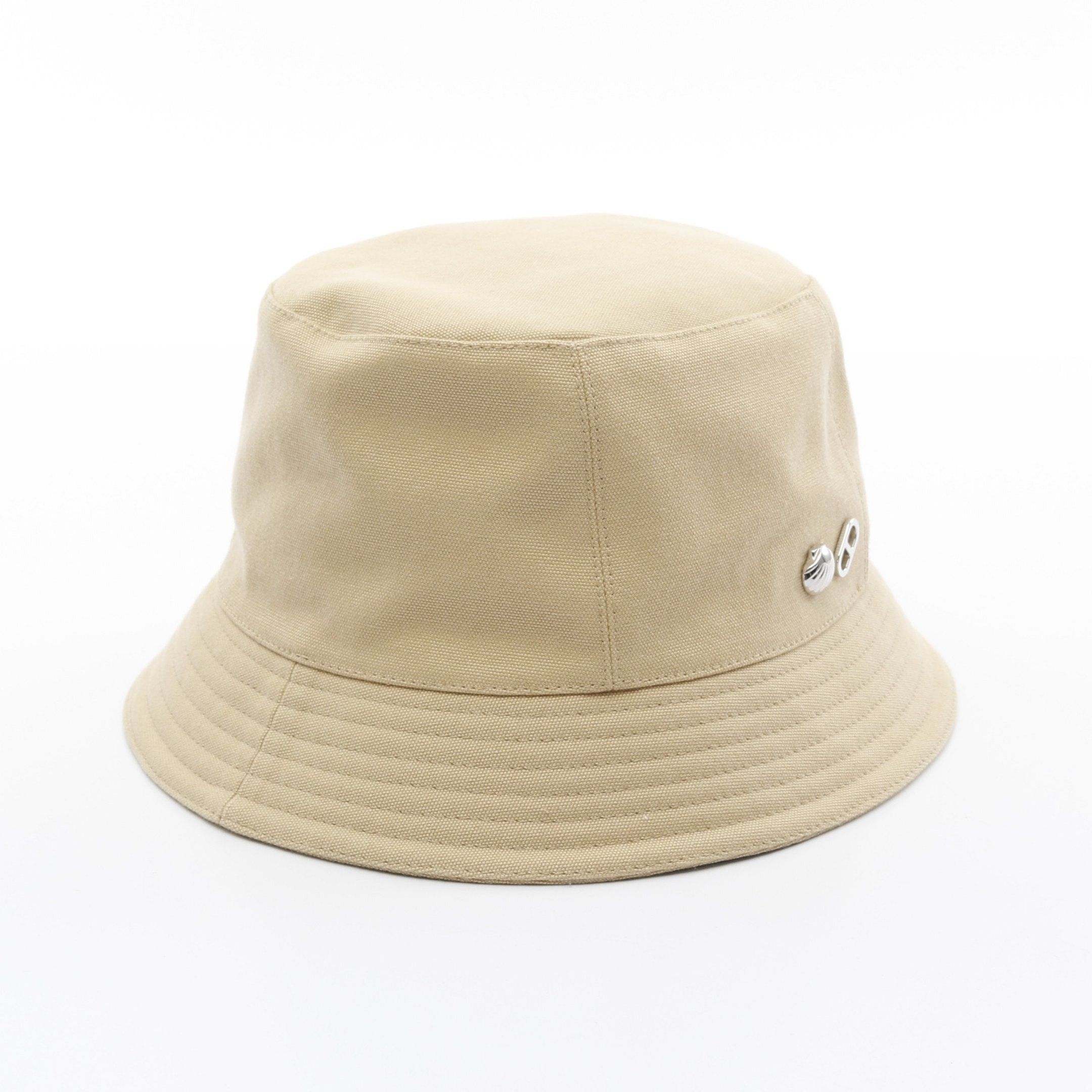 Hermes Hermes Calvi Seashell Bucket Hat Cotton Beige Size ONE SIZE - 2 Thumbnail