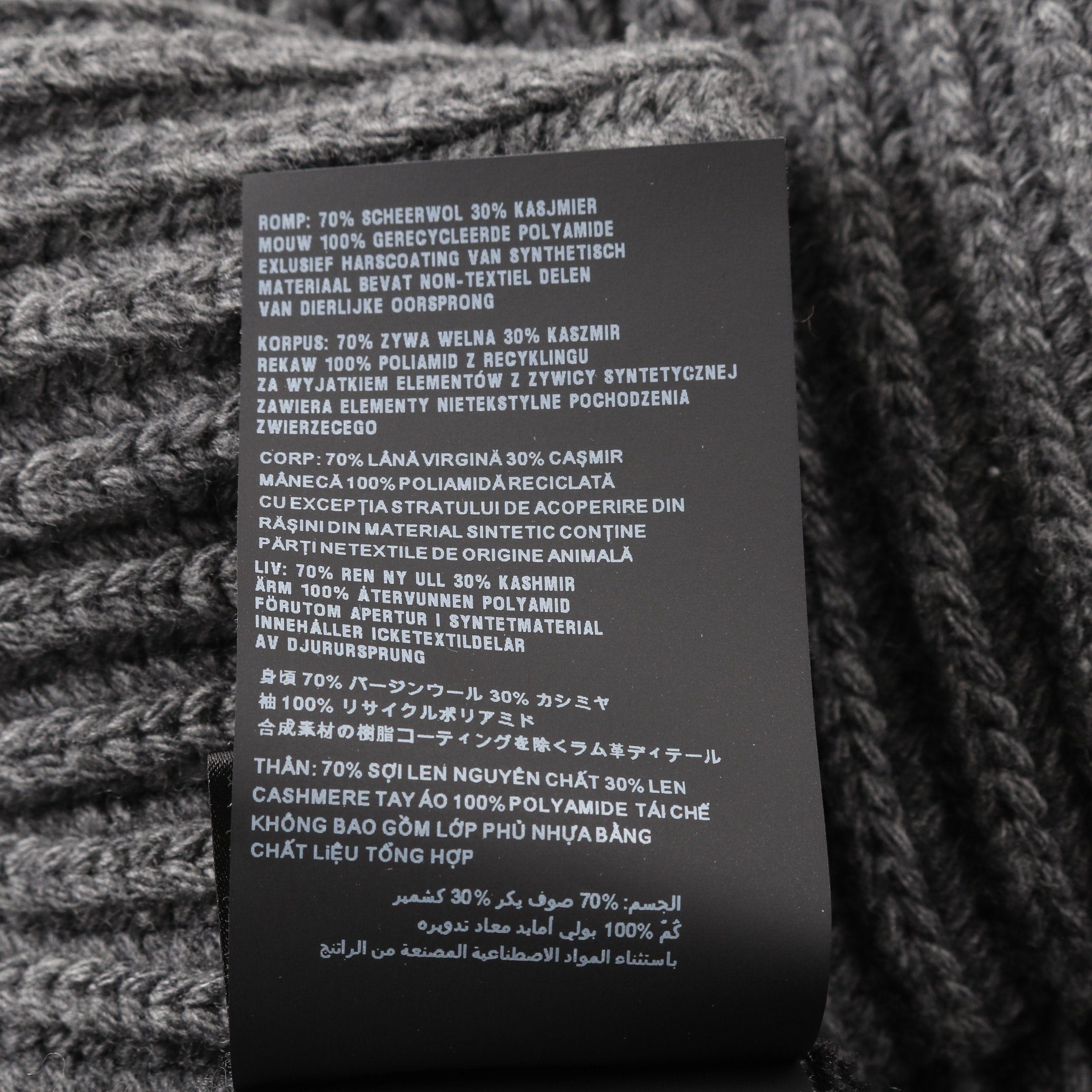 Prada Prada Re-Nylon Knit Wool Cashmere Nylon Gray Black Color-Block Size ONE SIZE - 4 Thumbnail