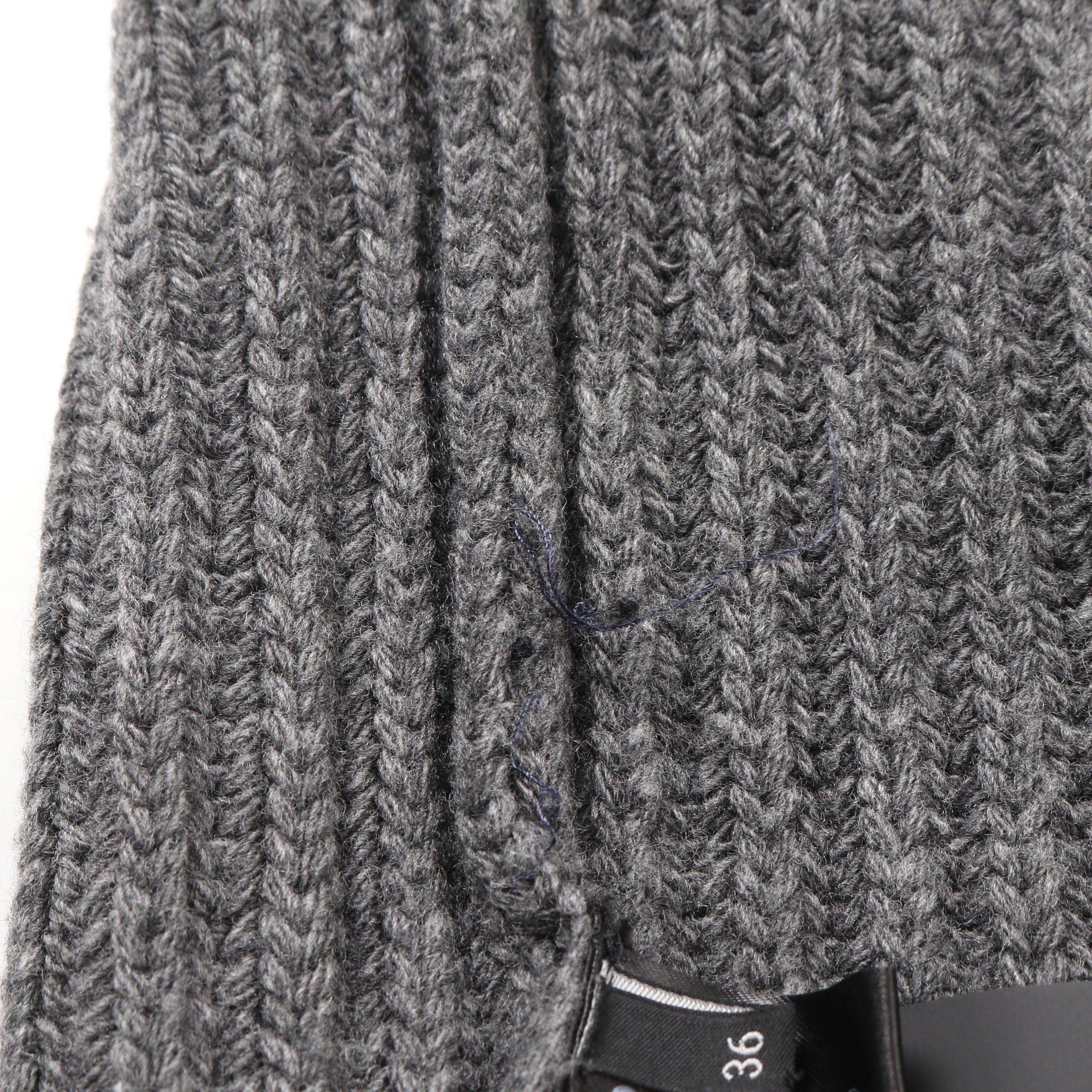 Prada Prada Re-Nylon Knit Wool Cashmere Nylon Gray Black Color-Block Size ONE SIZE - 8 Thumbnail