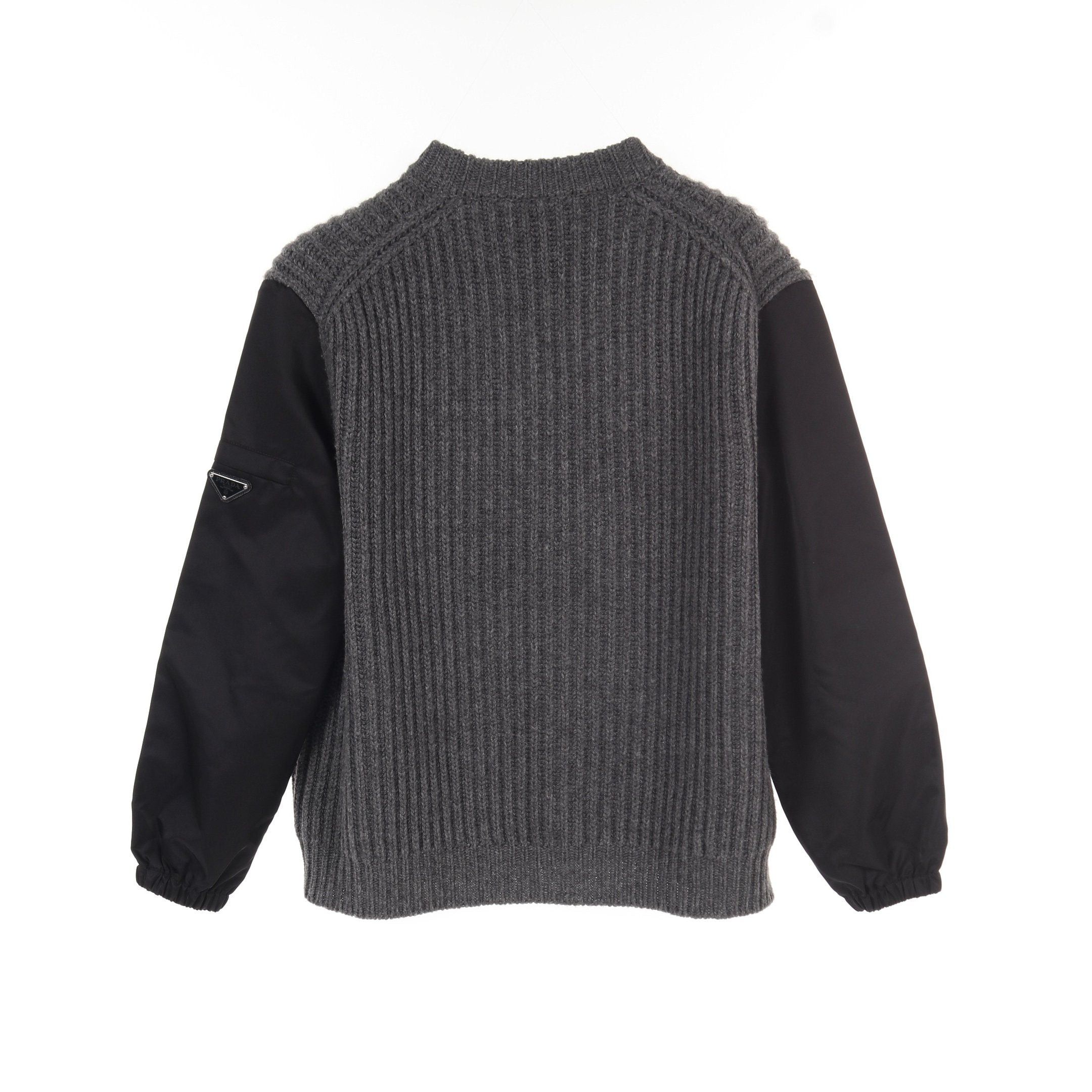 Prada Prada Re-Nylon Knit Wool Cashmere Nylon Gray Black Color-Block Size ONE SIZE - 2 Thumbnail