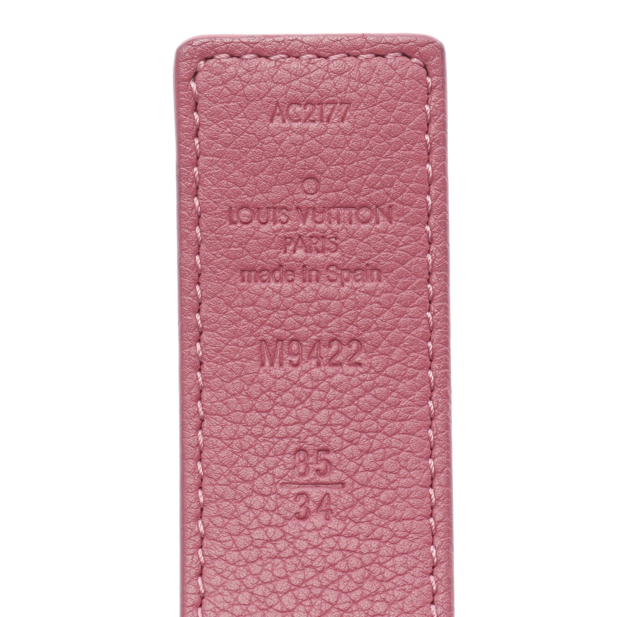 Louis Vuitton Louis Vuitton Lv Initials 30Mm Reversible Belt Leather Brown Pink Size ONE SIZE - 4 Thumbnail