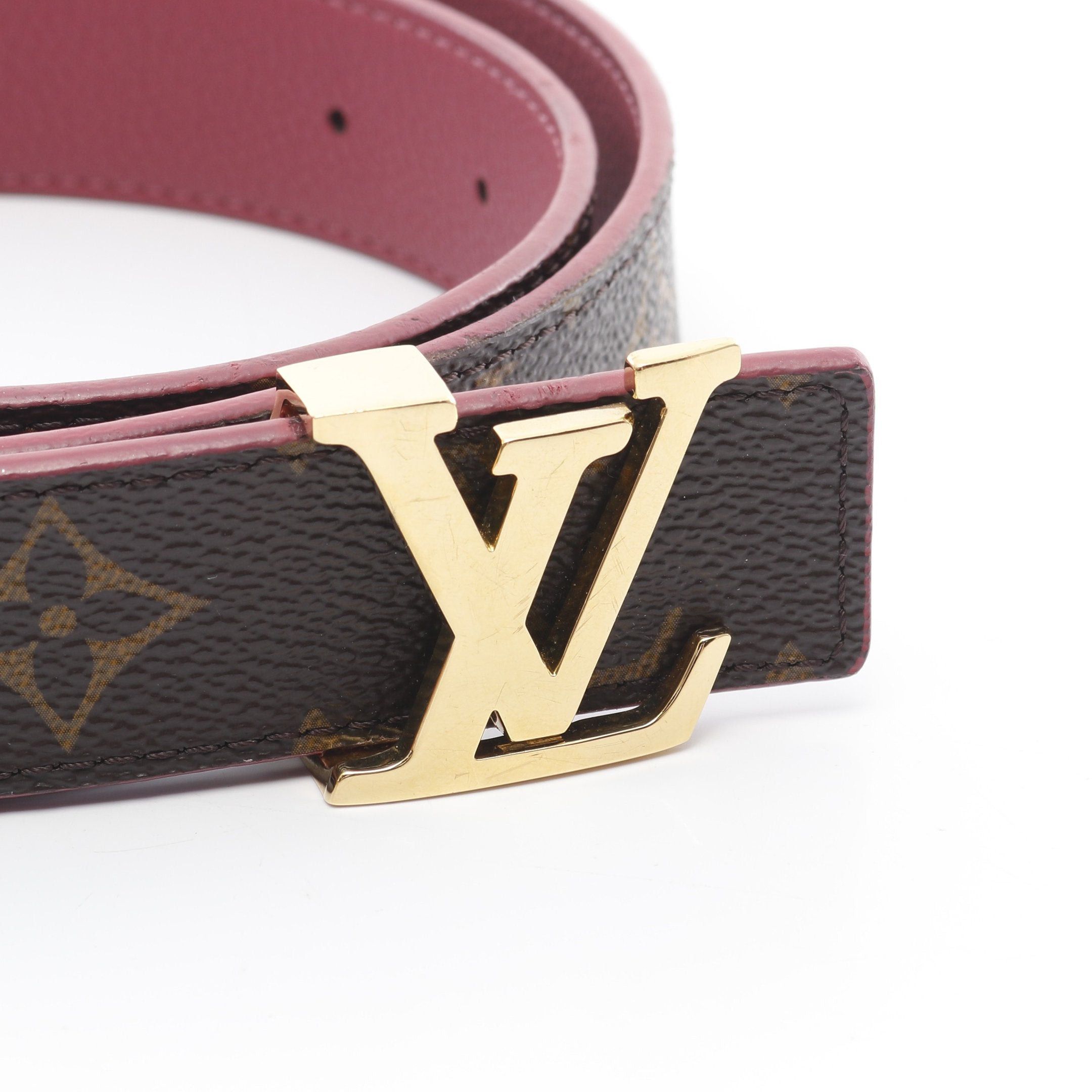 Louis Vuitton Louis Vuitton Lv Initials 30Mm Reversible Belt Leather Brown Pink Size ONE SIZE - 2 Thumbnail