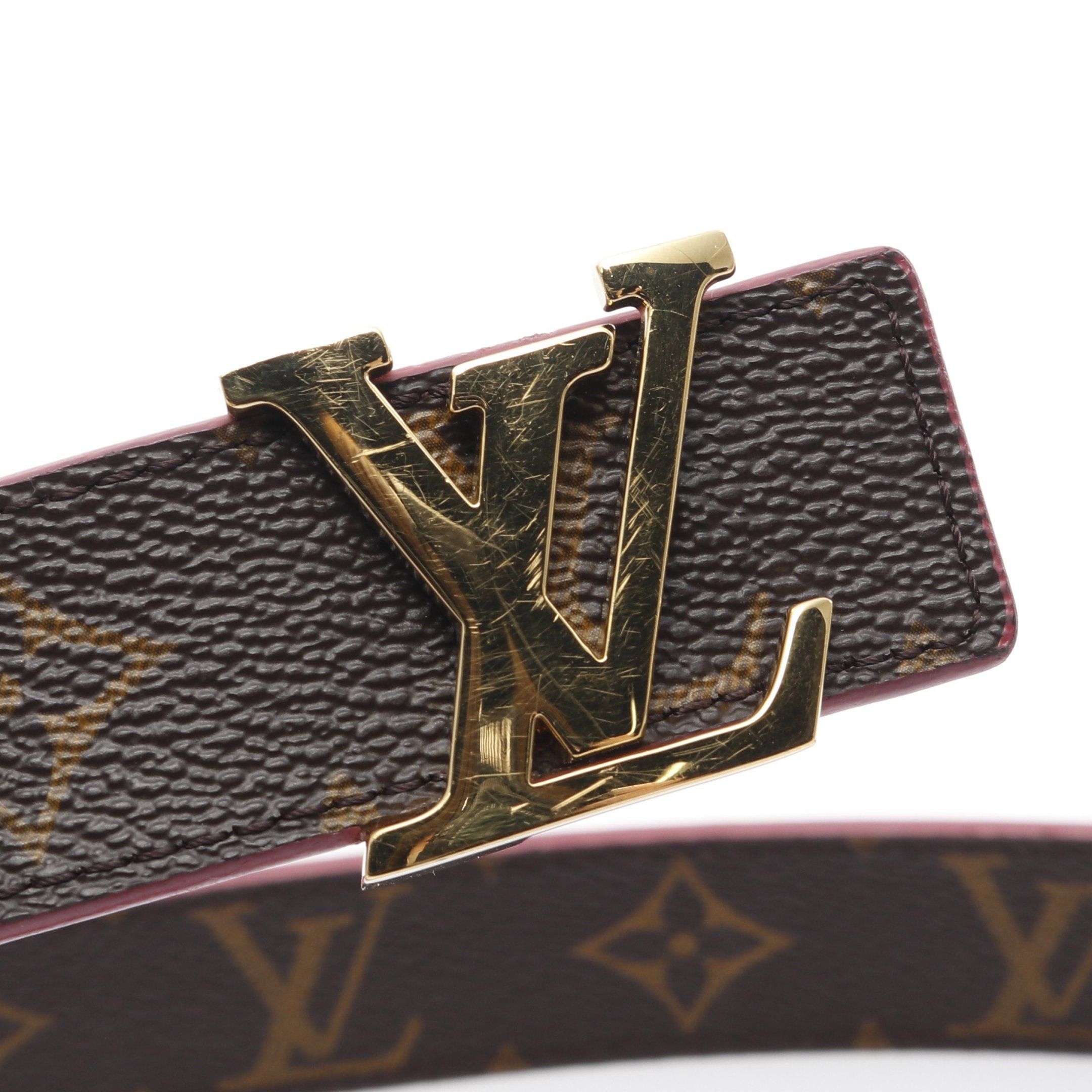 Louis Vuitton Louis Vuitton Lv Initials 30Mm Reversible Belt Leather Brown Pink Size ONE SIZE - 6 Thumbnail