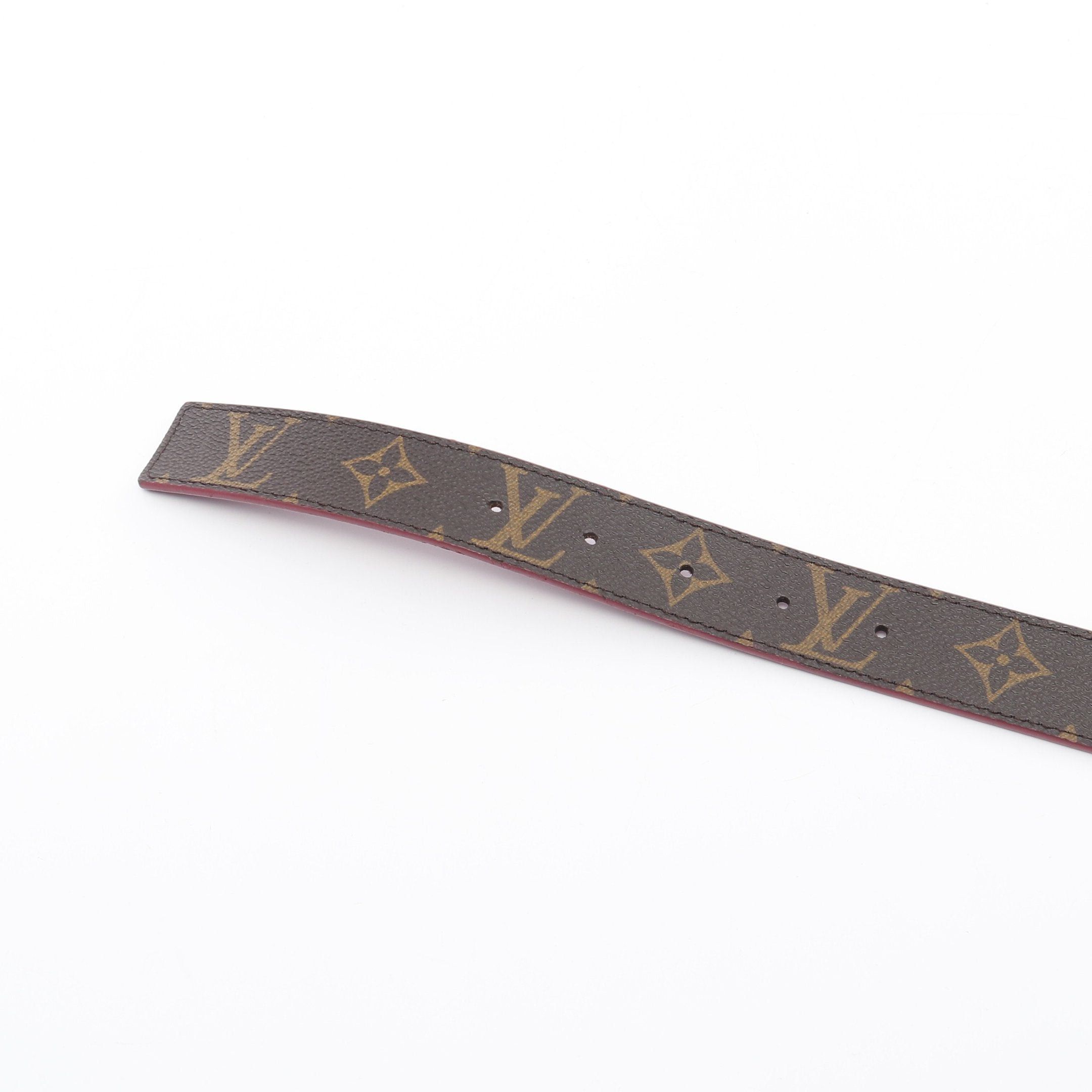 Louis Vuitton Louis Vuitton Lv Initials 30Mm Reversible Belt Leather Brown Pink Size ONE SIZE - 3 Thumbnail