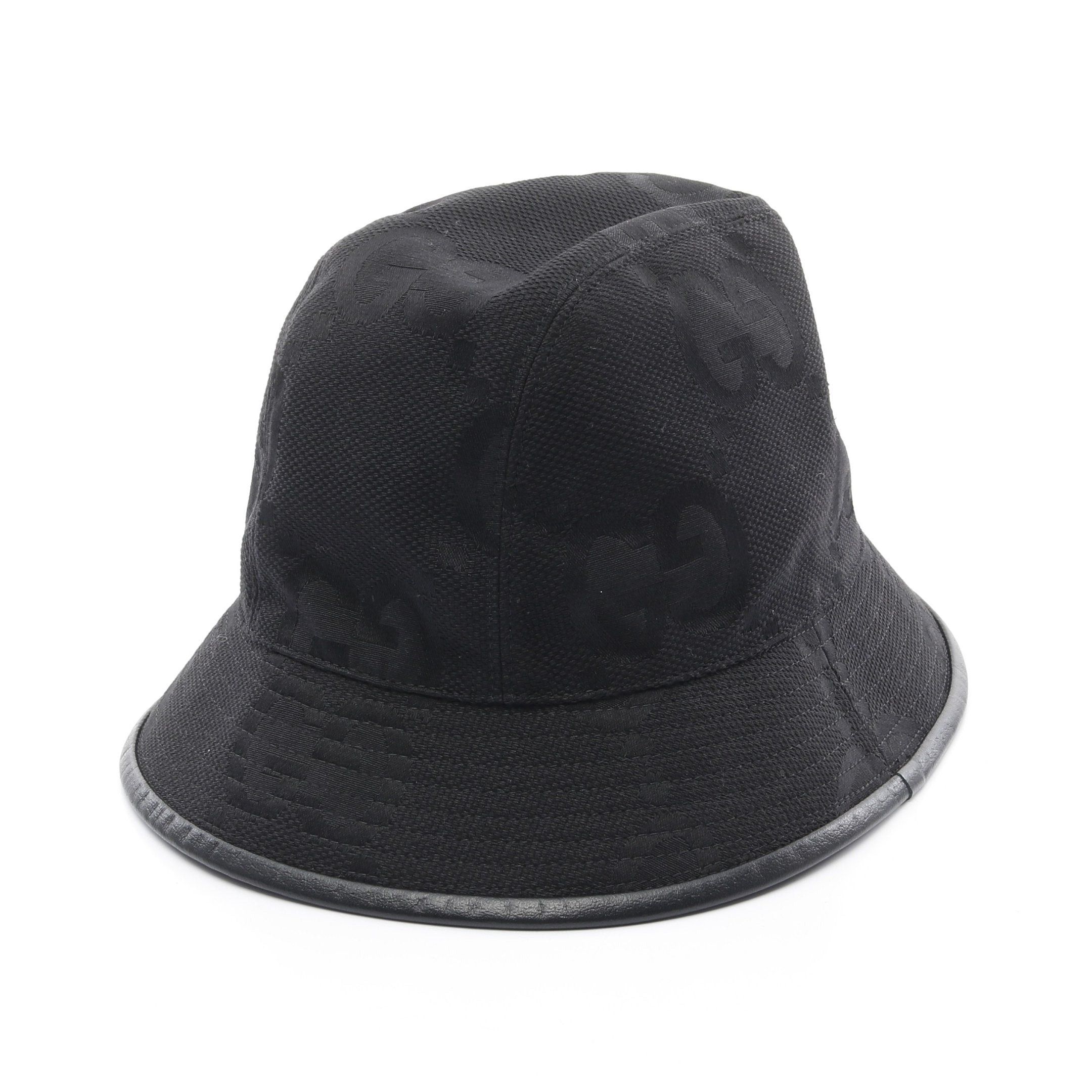Gucci Gucci Jumbo Gg Bucket Hat Cotton Black Size ONE SIZE - 2 Thumbnail