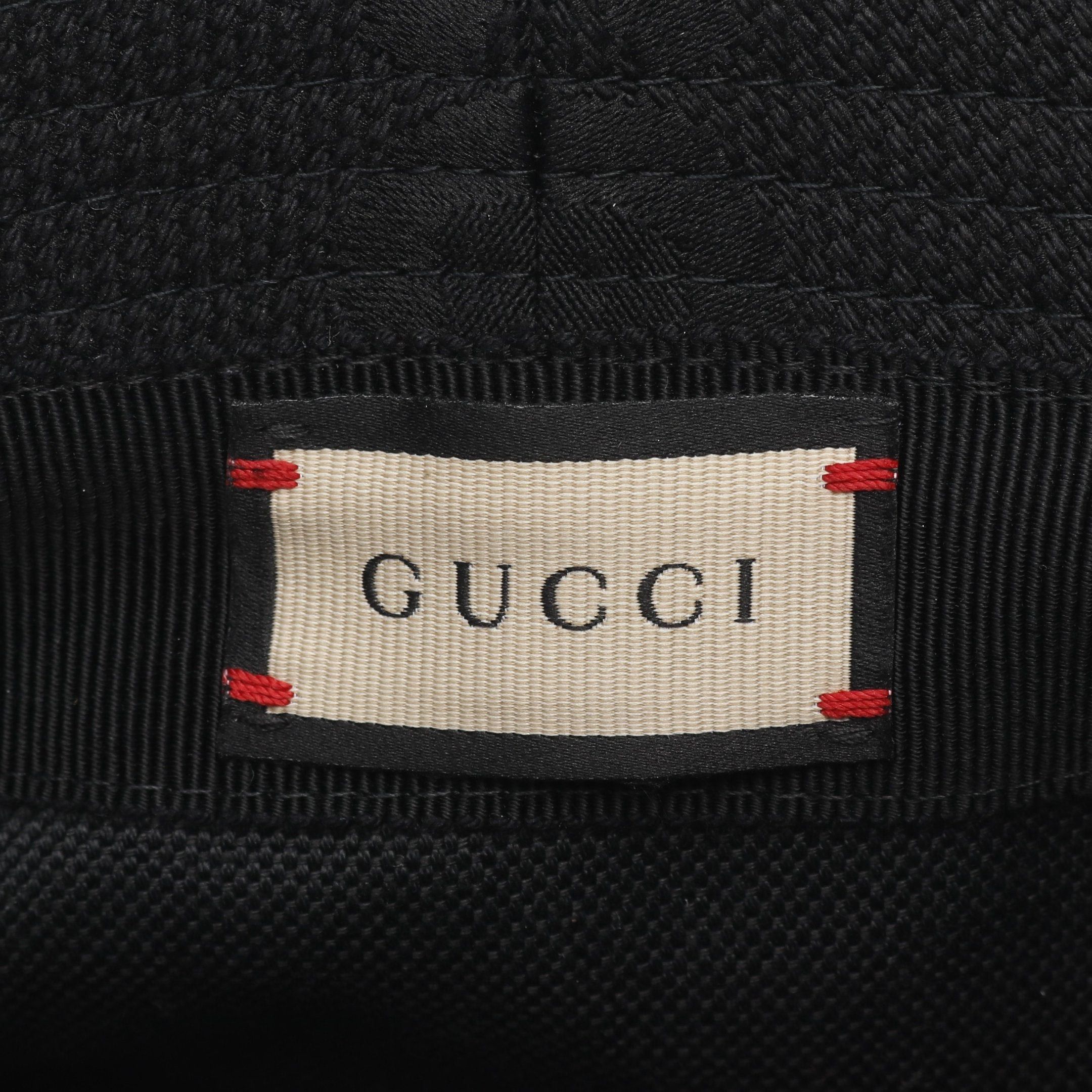Gucci Gucci Jumbo Gg Bucket Hat Cotton Black Size ONE SIZE - 4 Thumbnail
