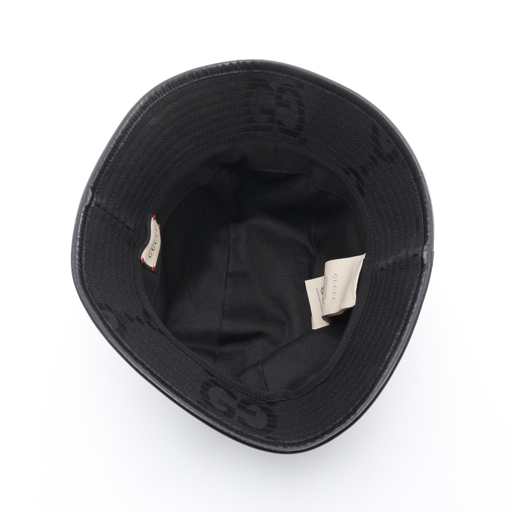 Gucci Gucci Jumbo Gg Bucket Hat Cotton Black Size ONE SIZE - 3 Thumbnail
