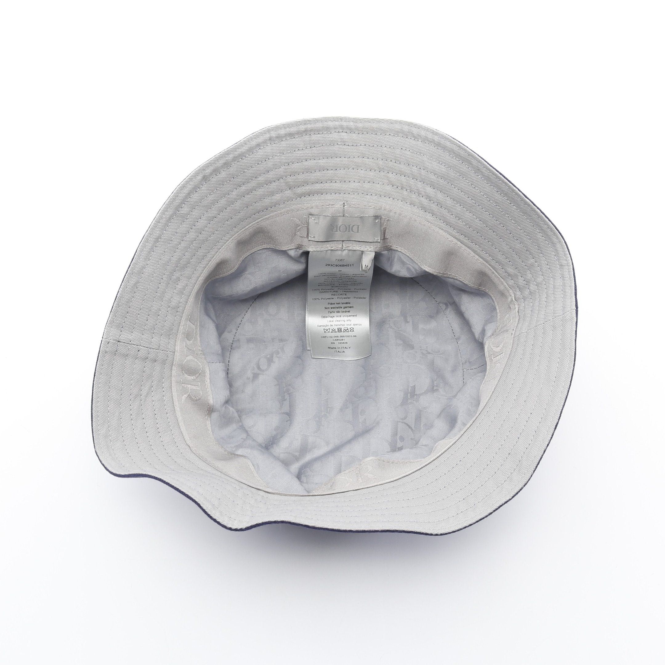 Dior Dior Bucket Hat Dior Logo Cotton Navy Size ONE SIZE - 3 Thumbnail