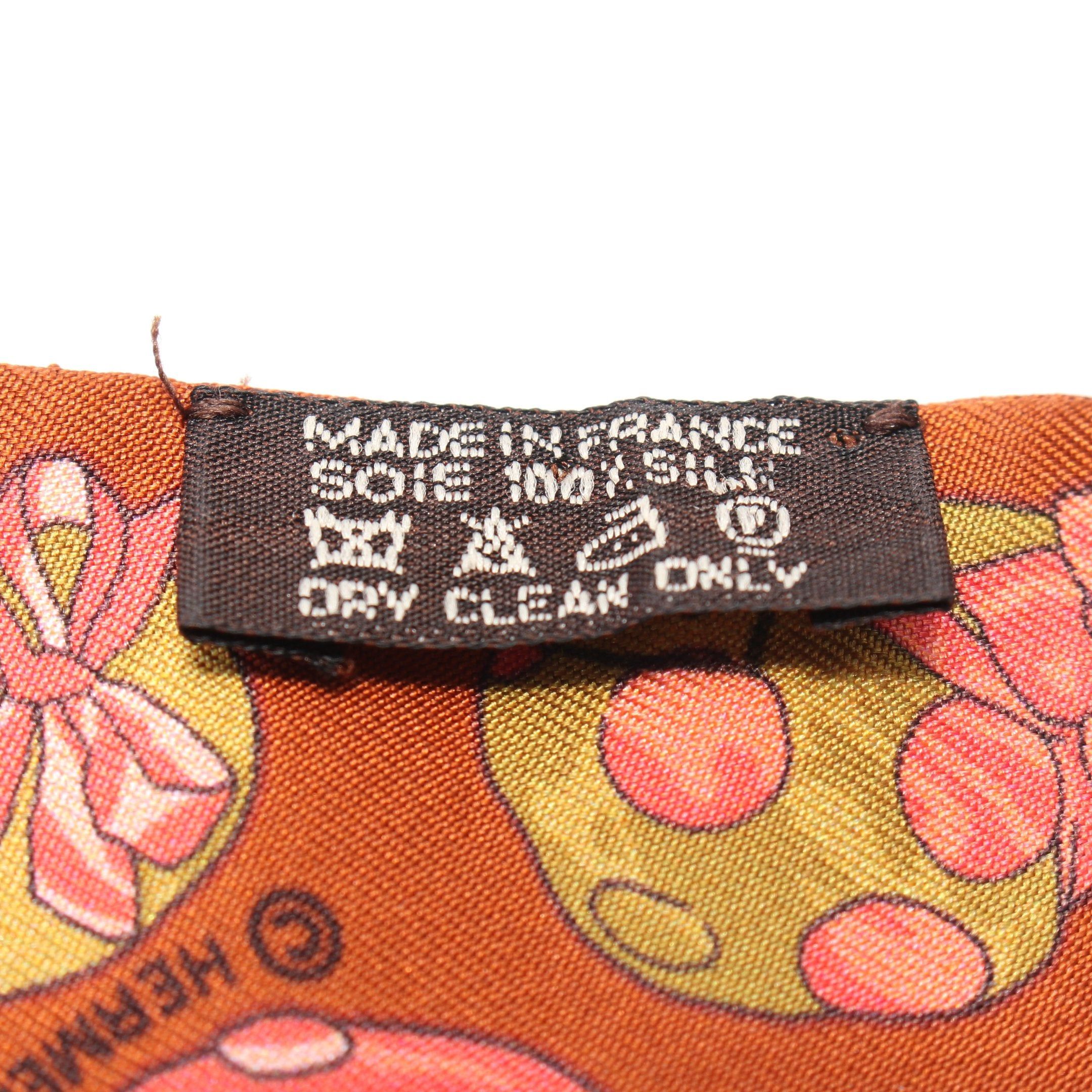 Hermes Hermes Twilly Jockey Scarf Silk Brown Multicolor Size ONE SIZE - 3 Thumbnail