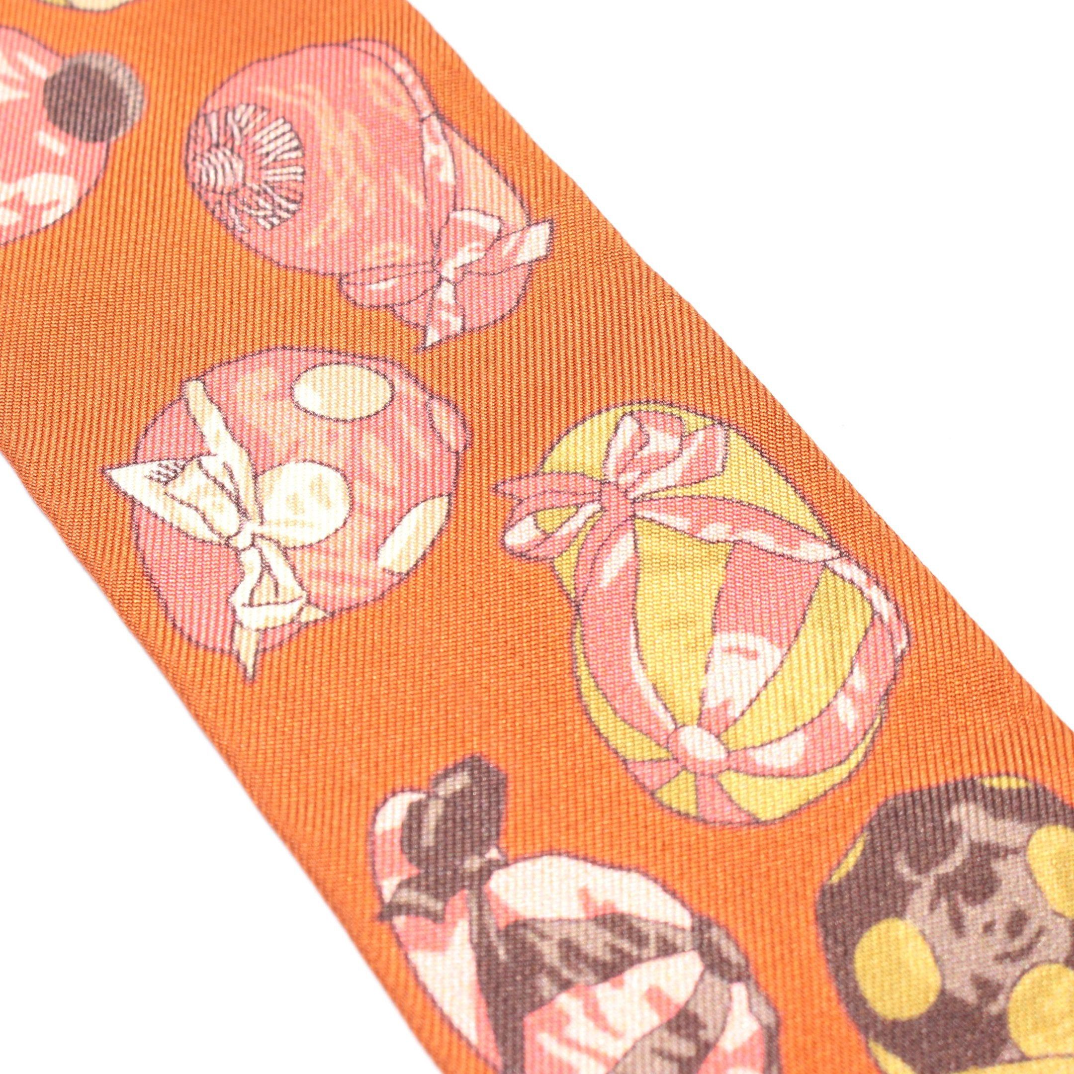 Hermes Hermes Twilly Jockey Scarf Silk Brown Multicolor Size ONE SIZE - 6 Thumbnail