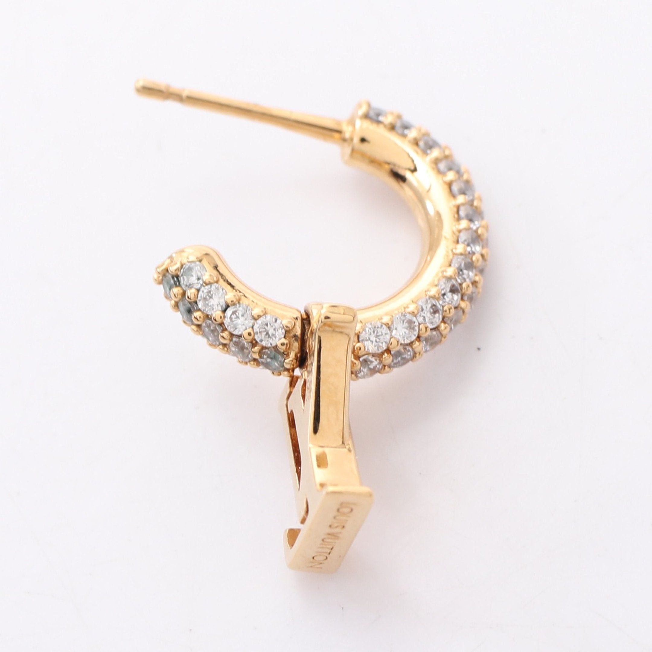 Louis Vuitton Louis Vuitton Hoop Lv Iconic Earrings Gp Rhinestone Gold Clear Size ONE SIZE - 6 Thumbnail