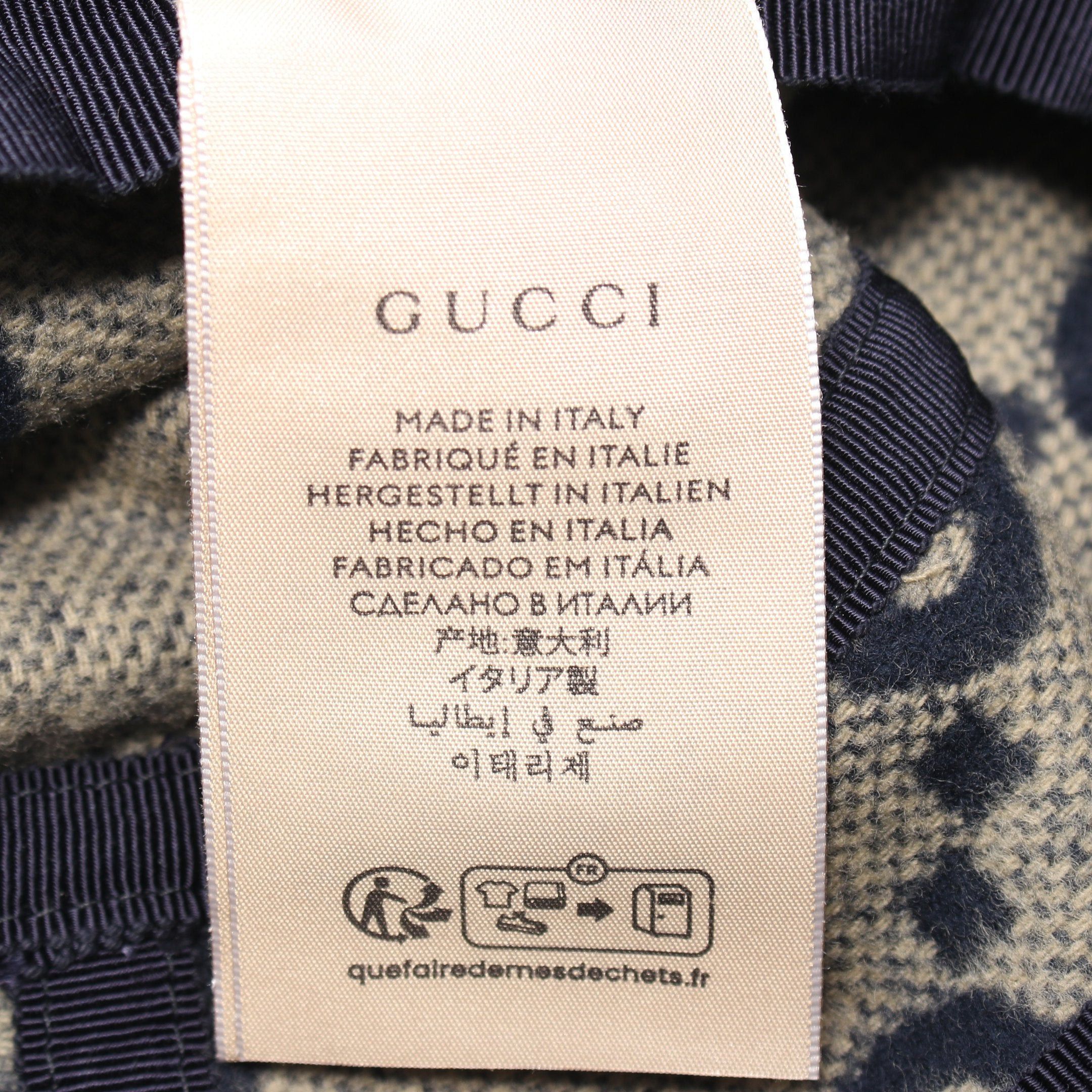 Gucci Gucci Bucket Hat Check Wool Navy Beige Size ONE SIZE - 5 Thumbnail